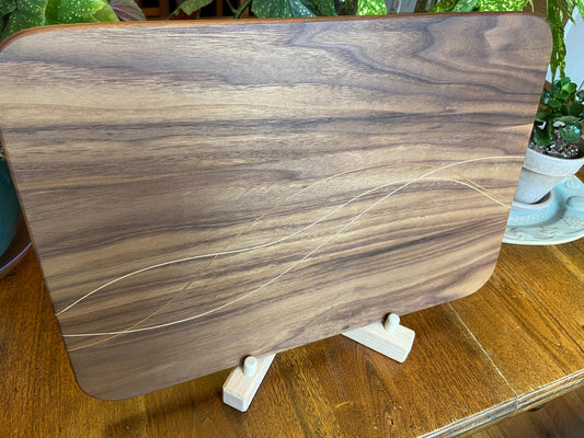 Walnut Charcuterie Board - Cherry & Maple Decorative Banding