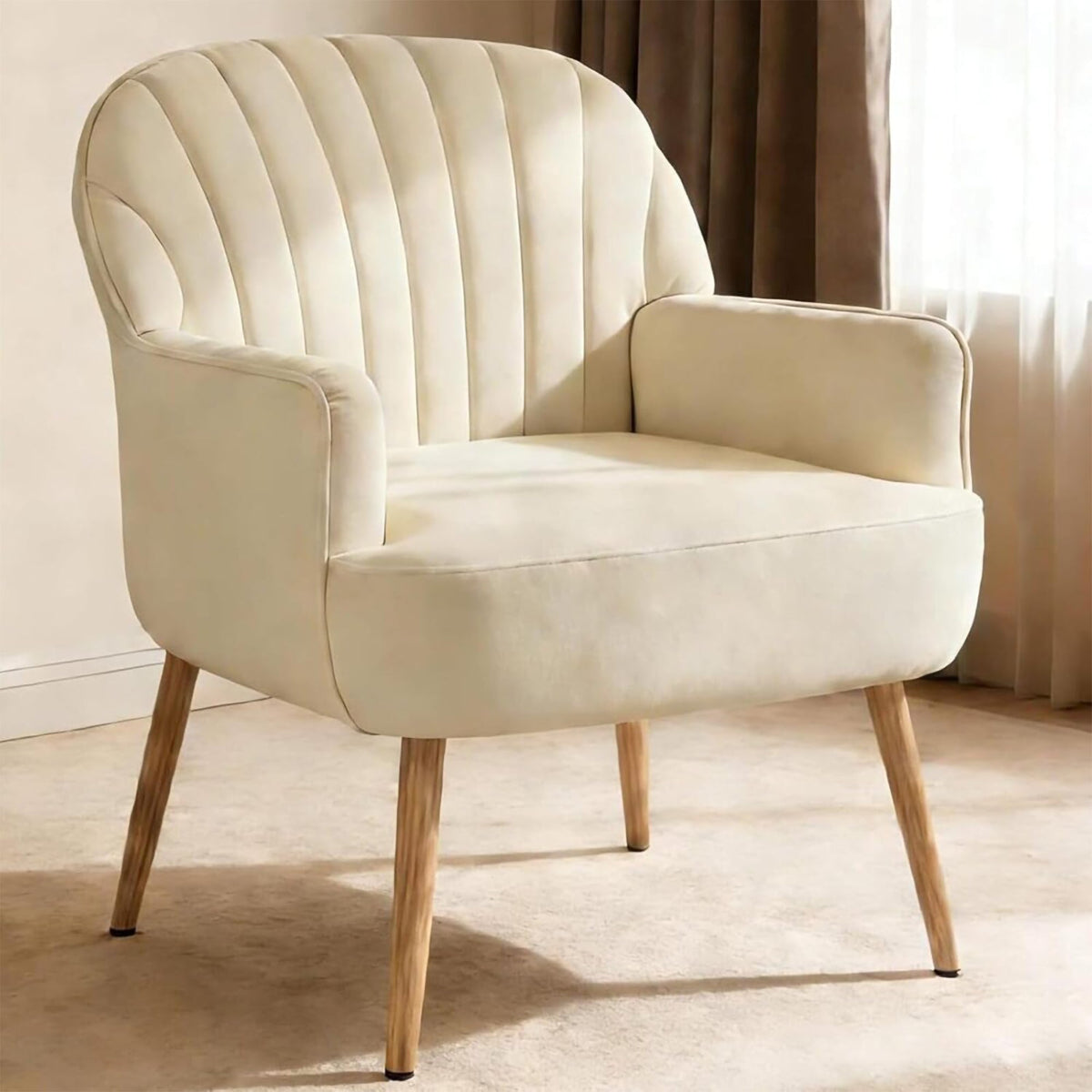 Velvet Accent Chair - Modern Upholstered Living Room Chair