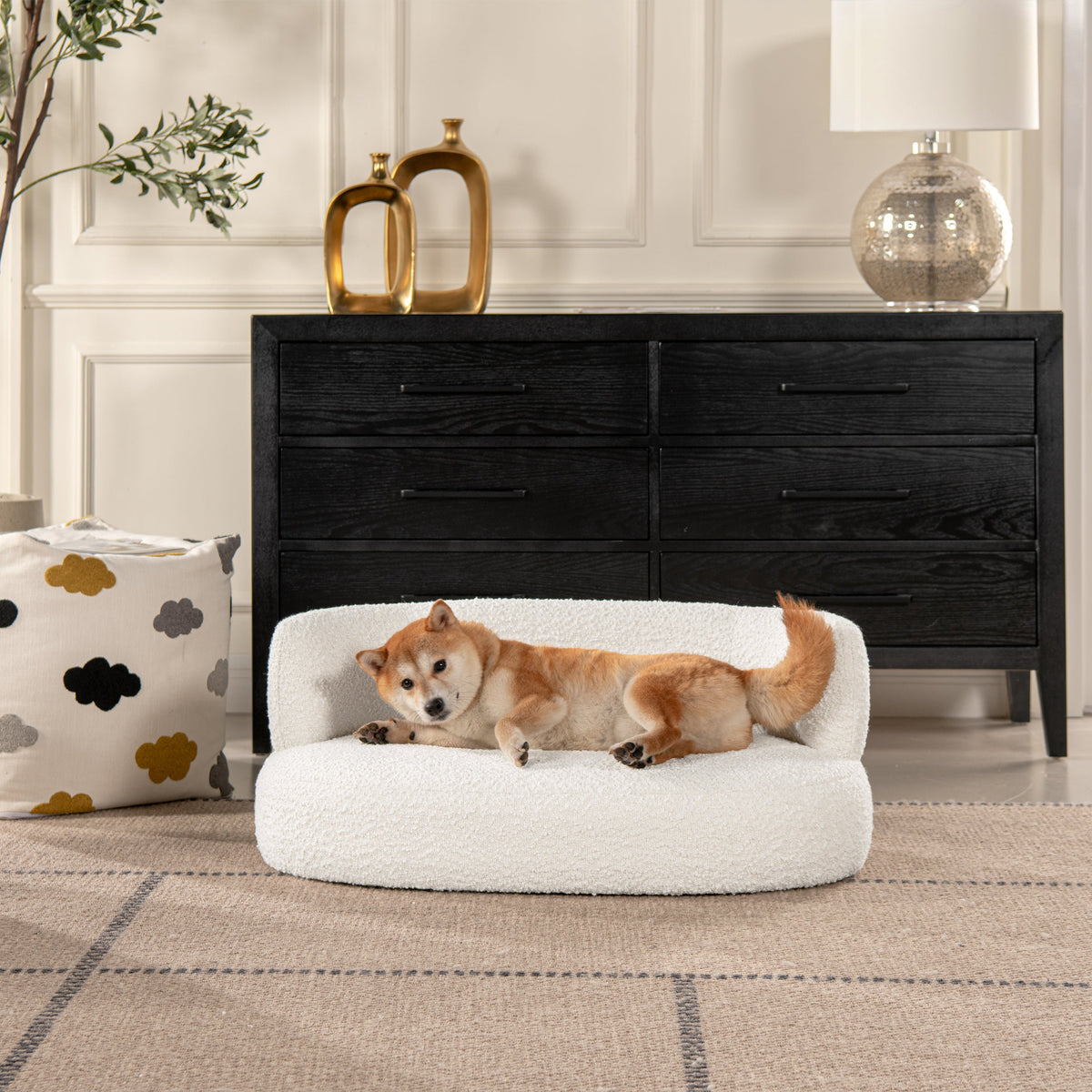 Shep 36" Curved Dog Sofa Bed, Medium
