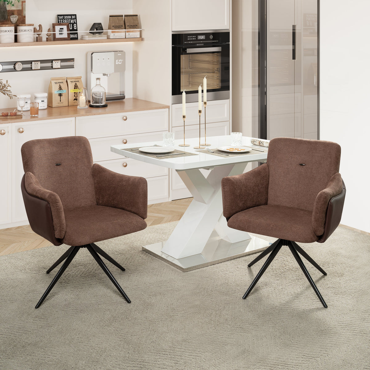 360° Swivel Home Office Desk Chairs Set of 2