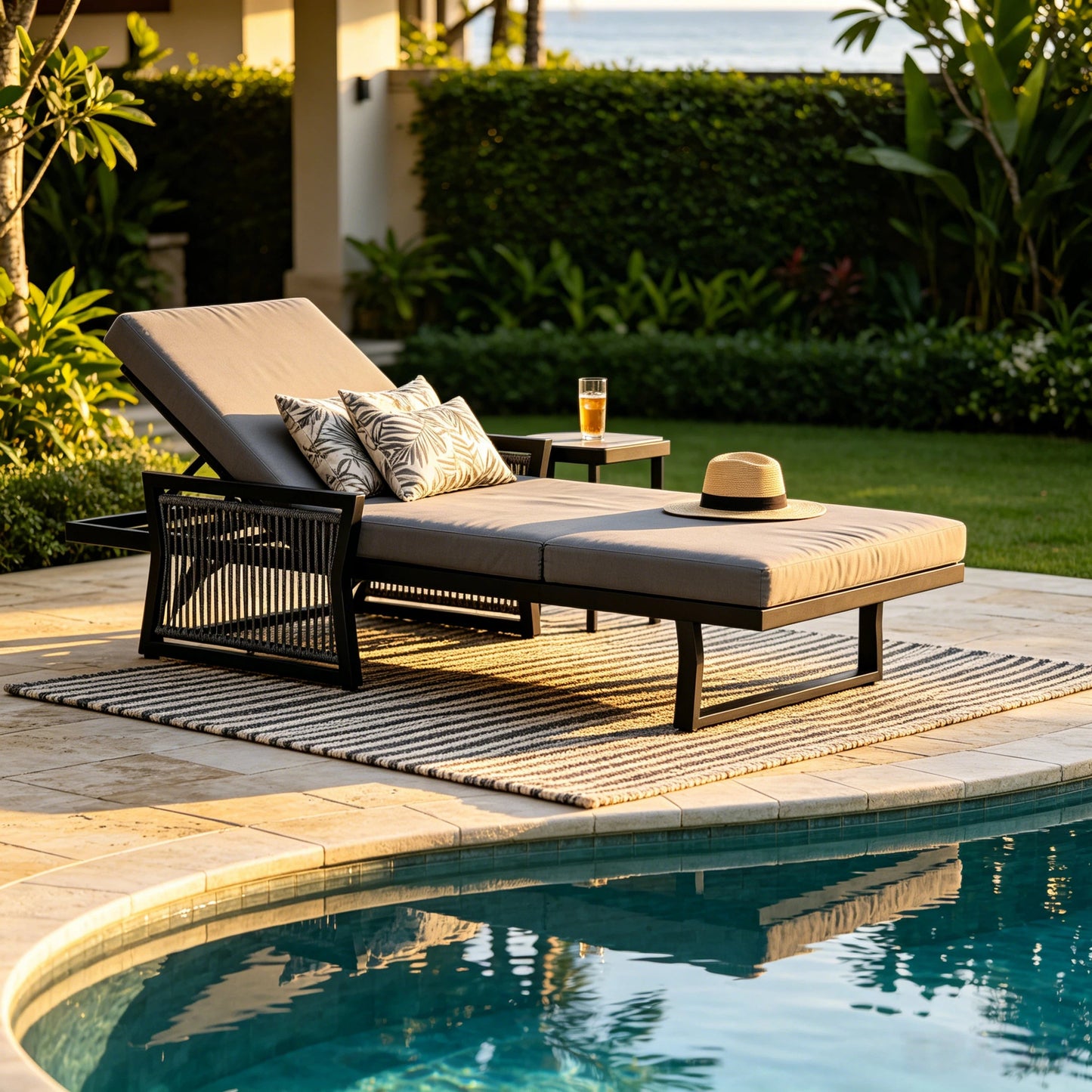 Black Mix Modern Chaise Lounge Set