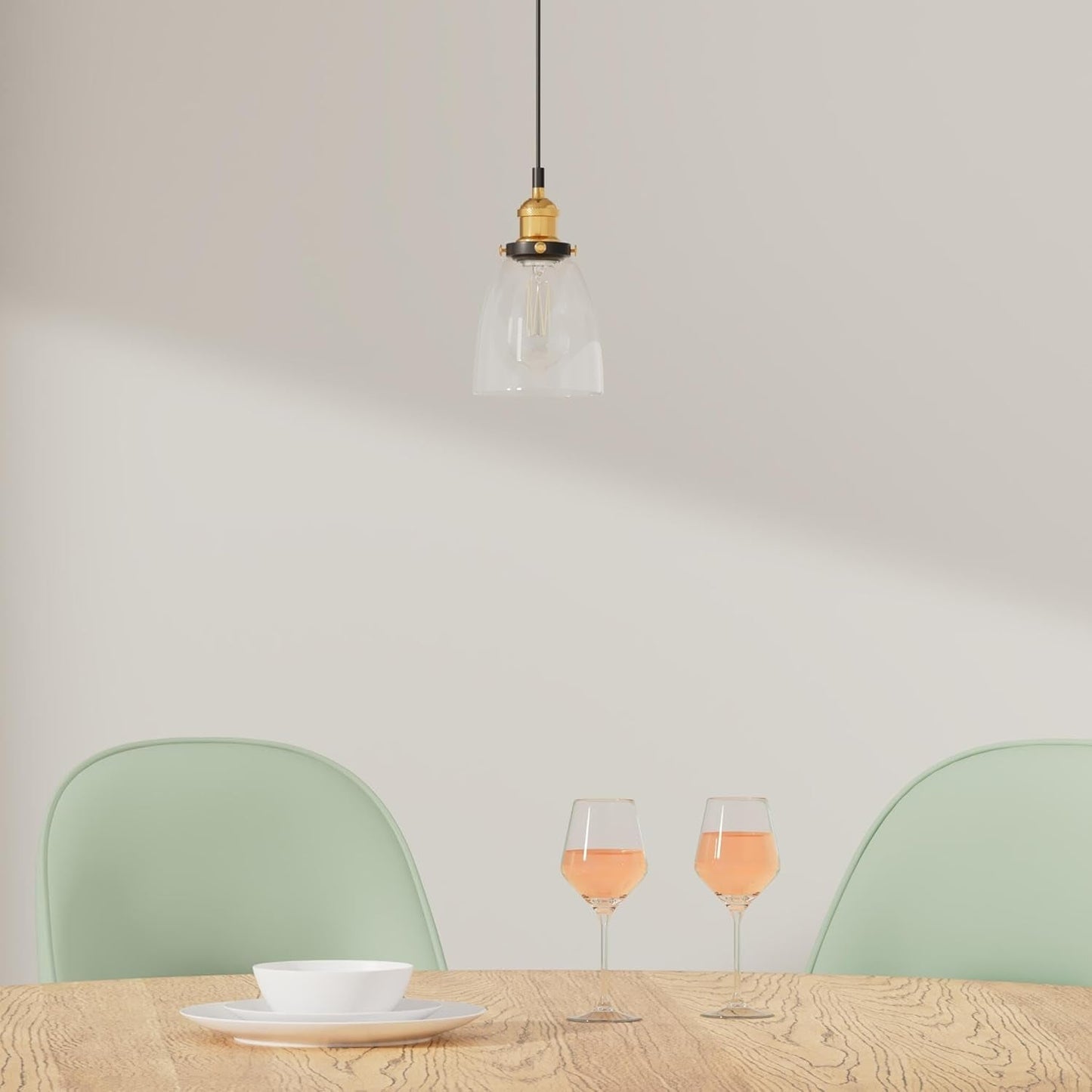 Large Bell Shaped Glass Pendant Light