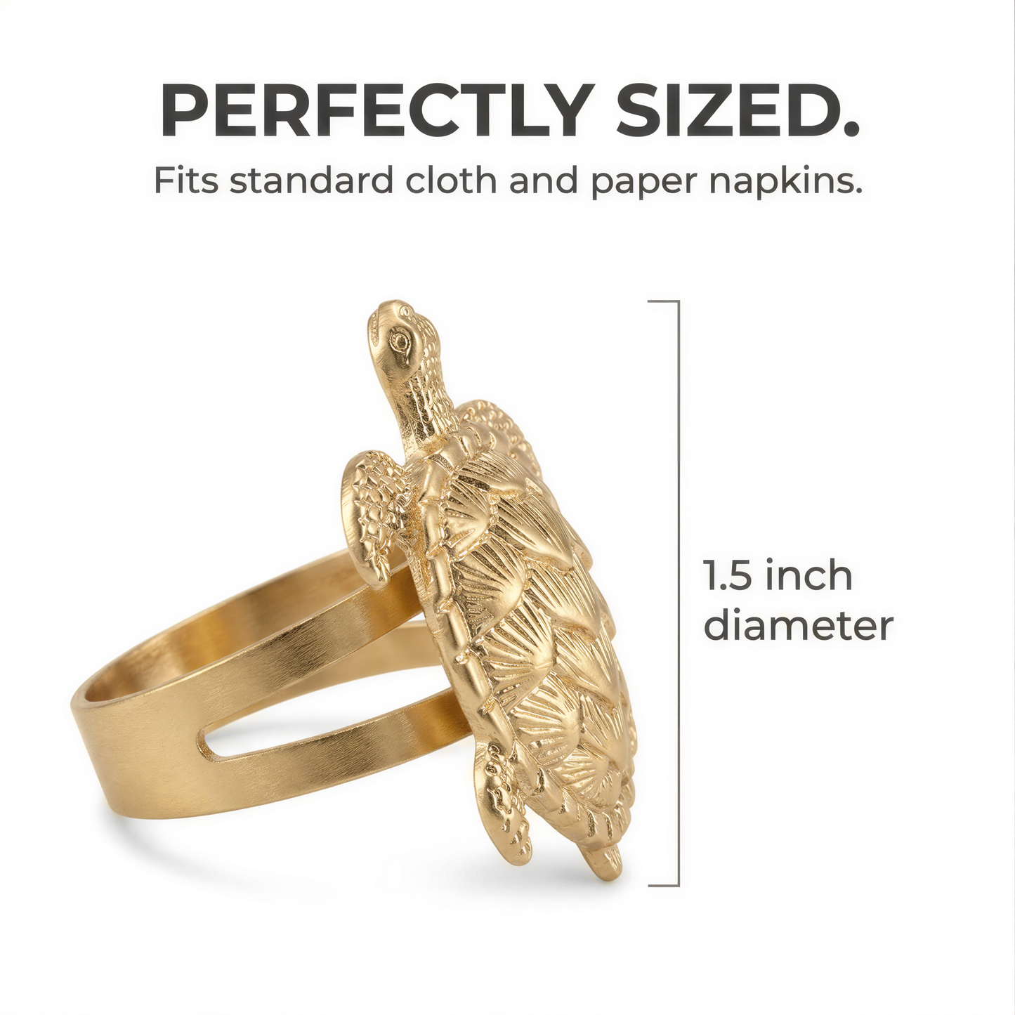 Gold Turtle Napkin Rings – Elegant Rust Resistant Table Decor Set for Dining