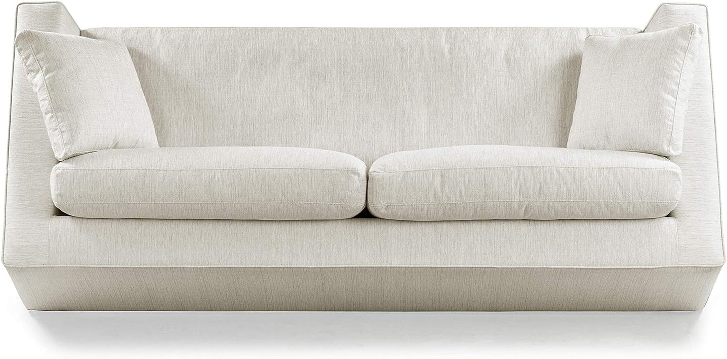 Capri Fabric Sofa Bright Ash Down Pillows Modern Living