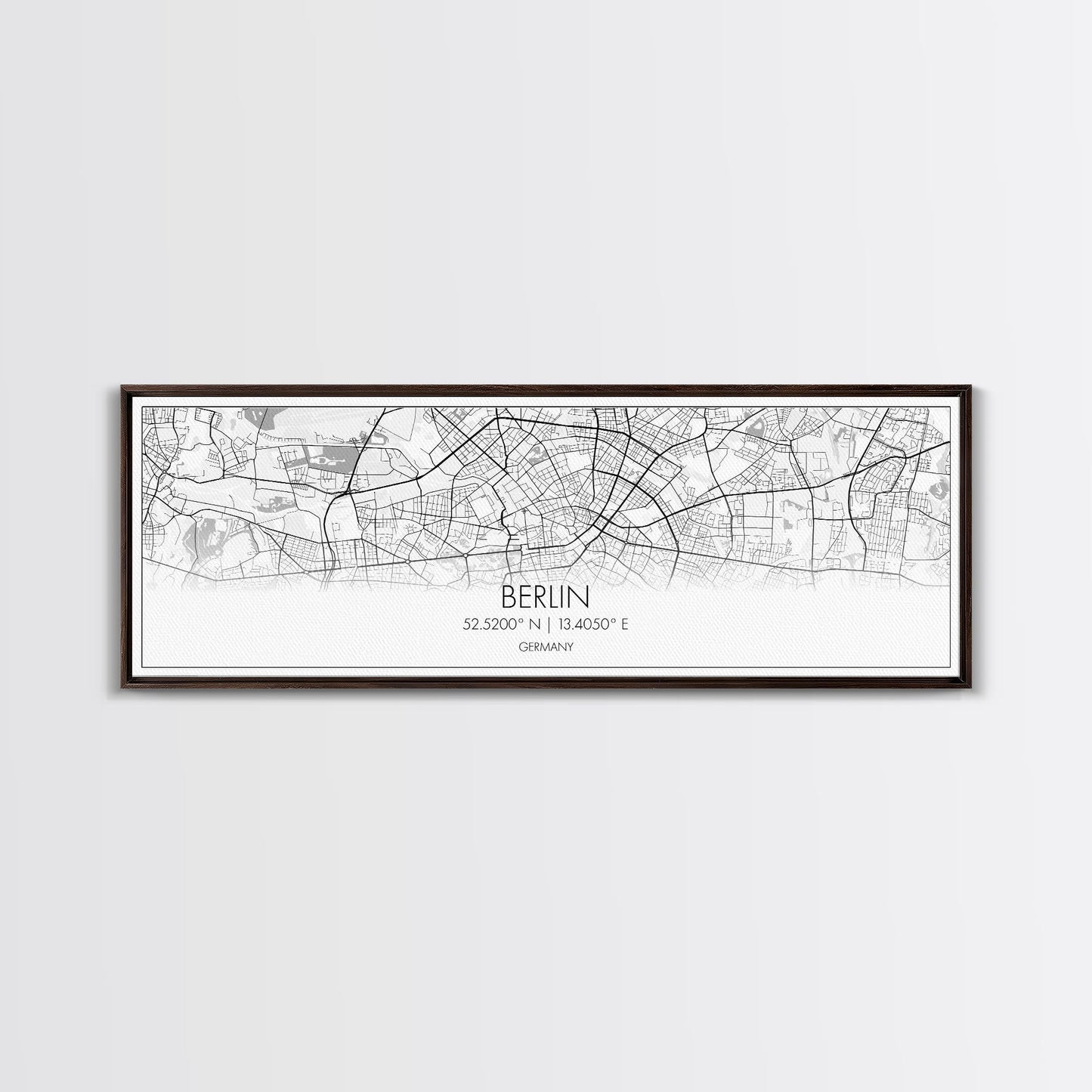 Panoramic Berlin City Map, Germany Art, Map Print, Minimalist Wall Art, Canvas Art, Housewarming Gift, Street Map Art, Closing Gift
