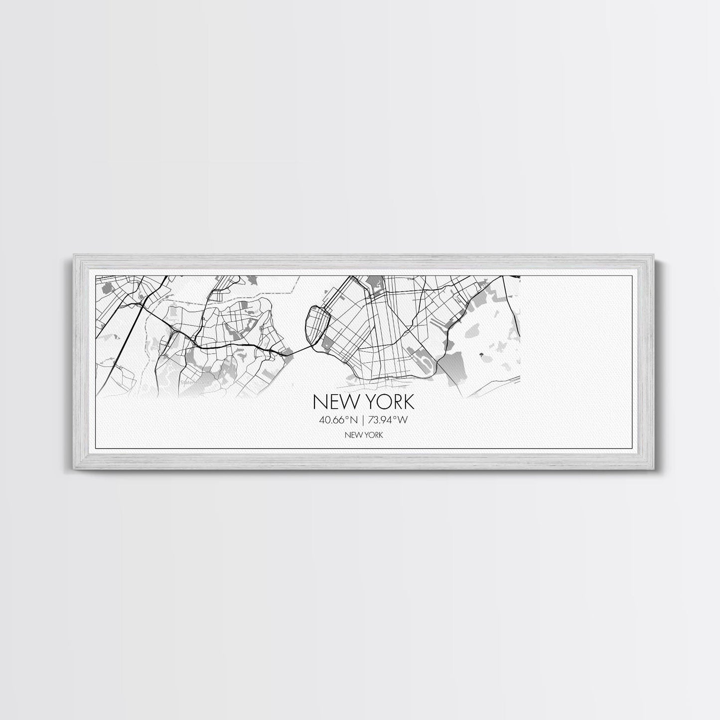 Panoramic New York City Map, New York Art, Map Print, Minimalist Wall Art, Canvas Art, Housewarming Gift, Street Map Art, Closing Gift