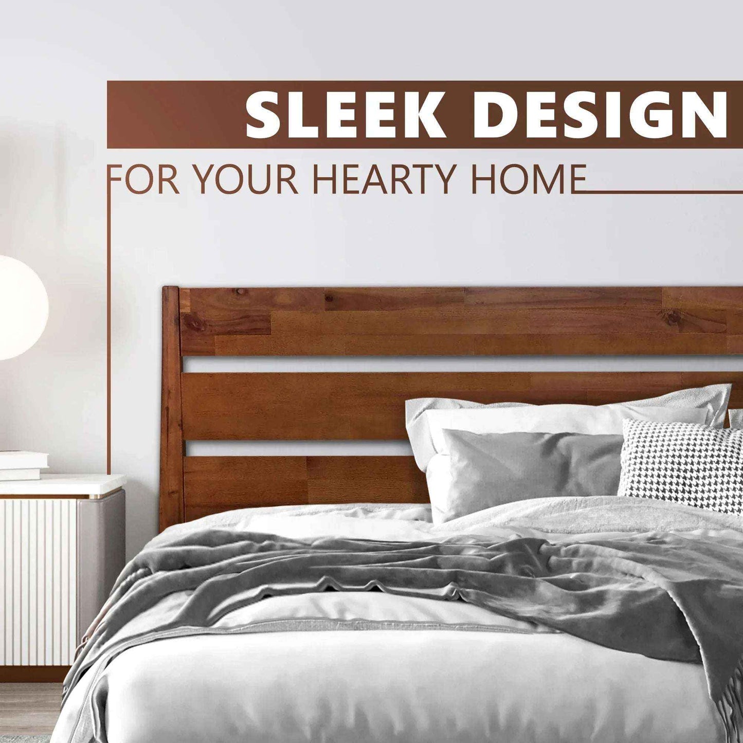 Acacia Emery Solid Wood Bed Frame - Stylish and Durable Acacia Wood Design for Your Bedroom