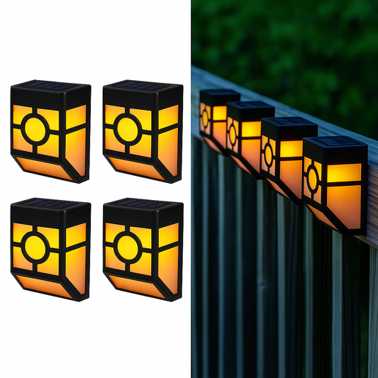 4-Pack LED Solar Powered Garden Fence Lights