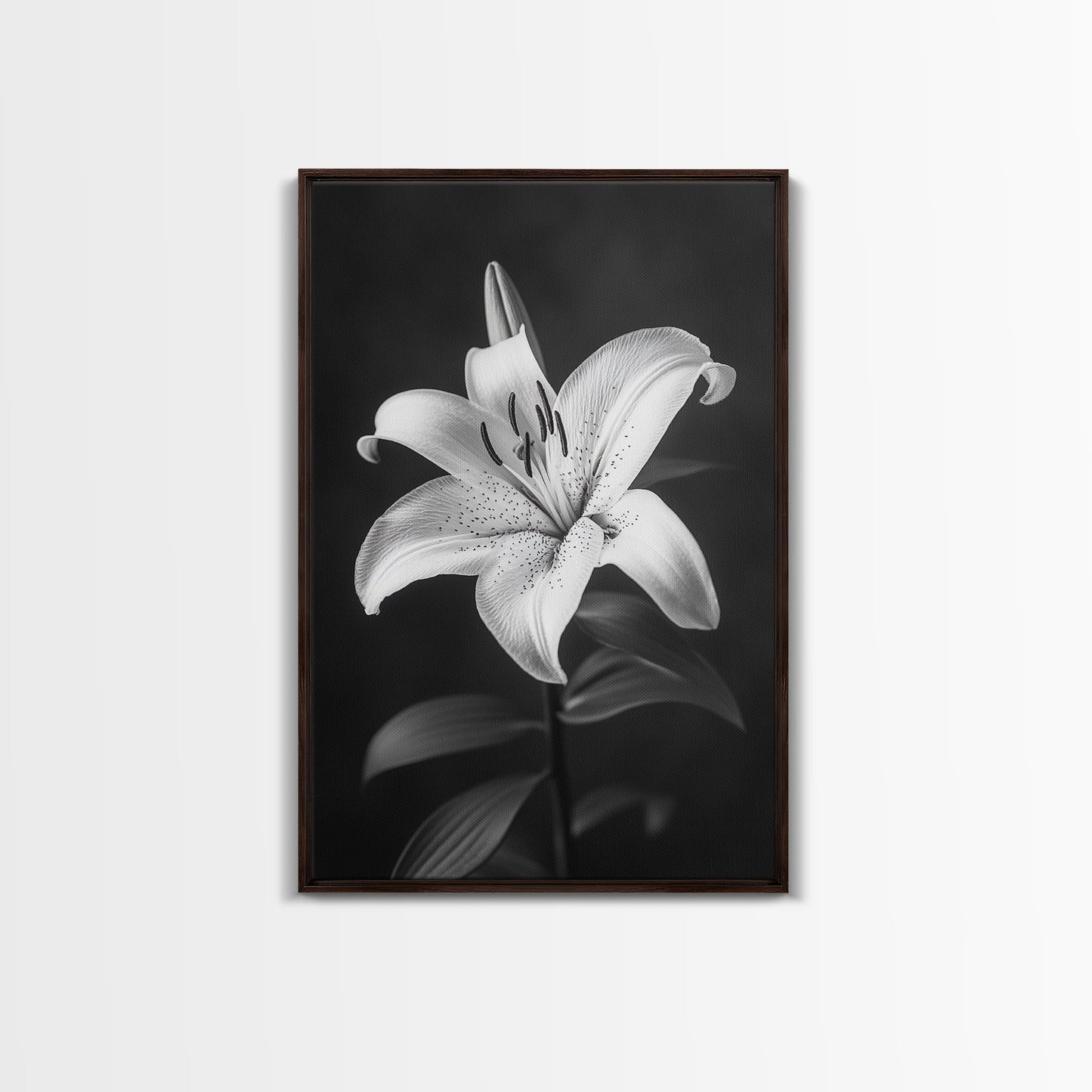 Elegant Lily, Black and White, Floral Beauty, Canvas Print, Botanical Wall Art, Minimalist Art, Bedroom Wall Decor, Nature Photography
