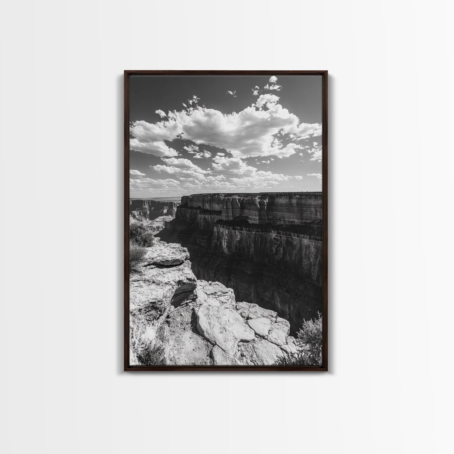 Grand Canyon, Desert, Clouds, Depth - Epic canyon view, Canvas Print, adventurous living room centerpiece, nature-inspired wall art