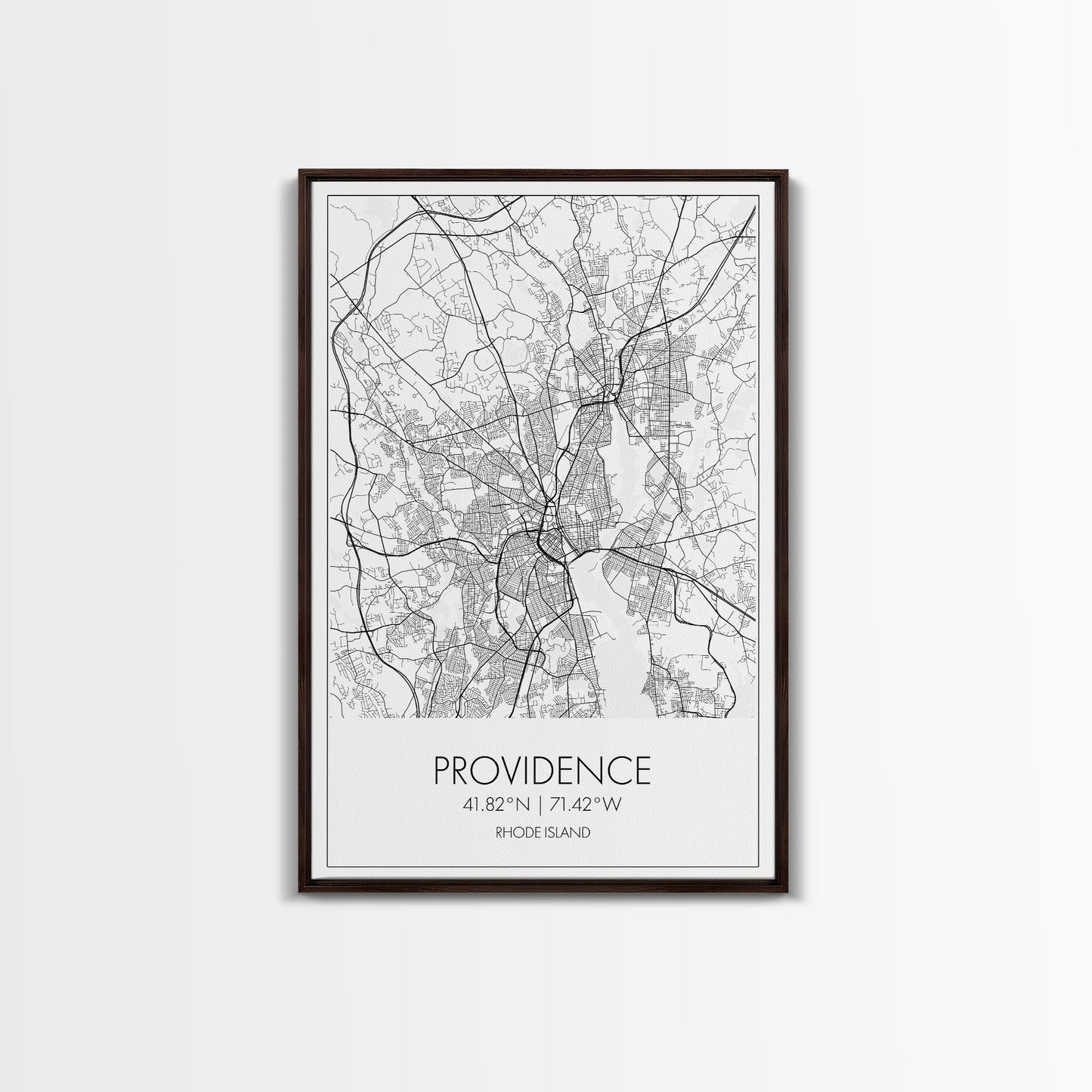Providence Street Map, Rhode Island Map, City Map Art, Minimalist Art, Wall Art, Canvas Print, Bedroom Wall Décor, Gift For Couples,