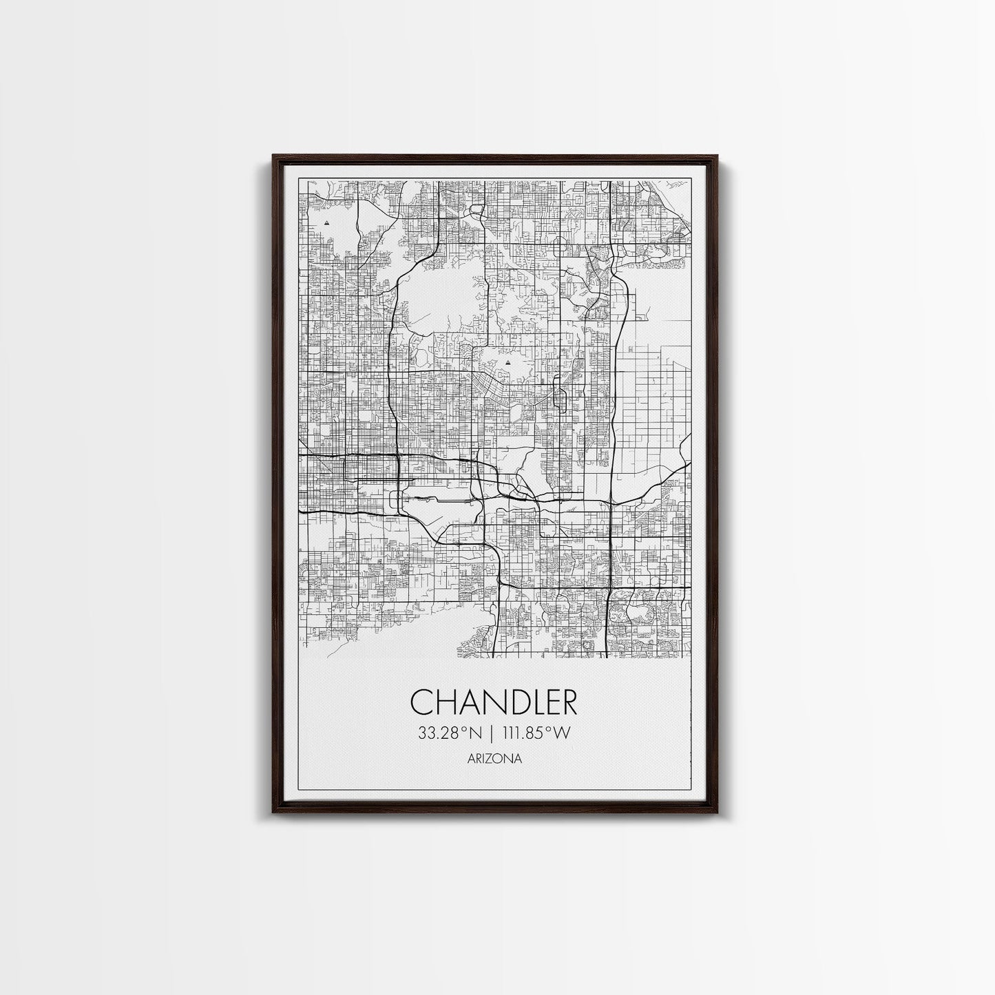 Chandler Street Map, Arizona Map, City Map Art, Modern Art, Wall Art, Canvas Print, Canvas Wall Art, Home Office Art, Housewarming Gift