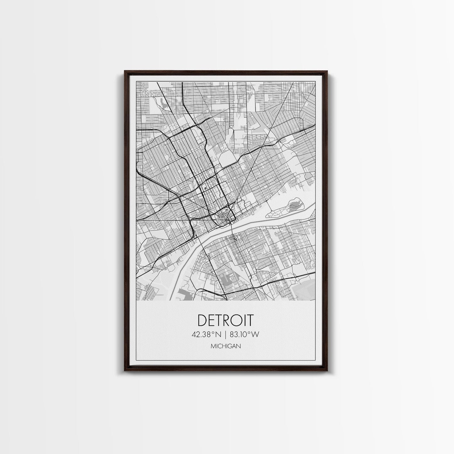 Detroit Street Map, Michigan Map, City Map Art, Minimalist Art, Wall Art, Canvas Print, Wall Art Bedroom, Travel Prints, Gift For Couple