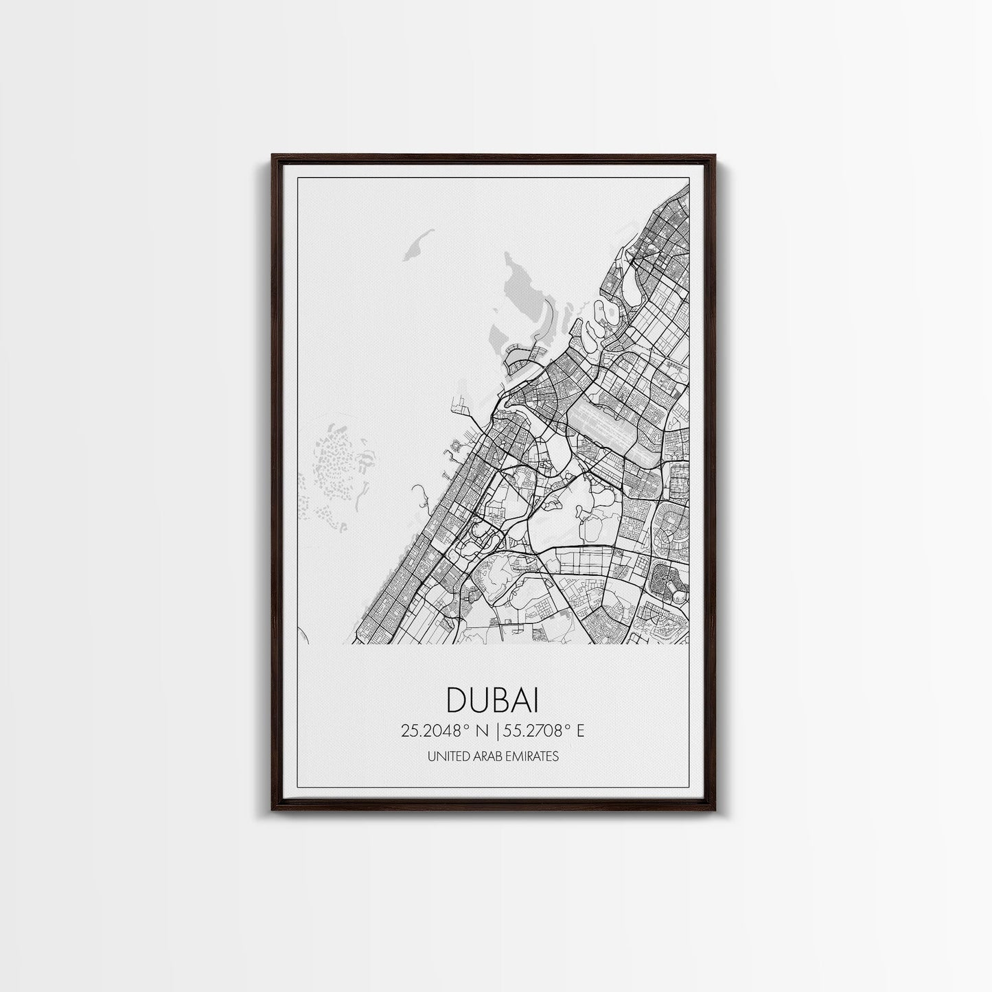 Dubai Street Map, UAE Map, City Map Art, Minimalist Art, Wall Art, Canvas Print, Aviation Gift, Travel Art, Office Décor, Unique Wall Art