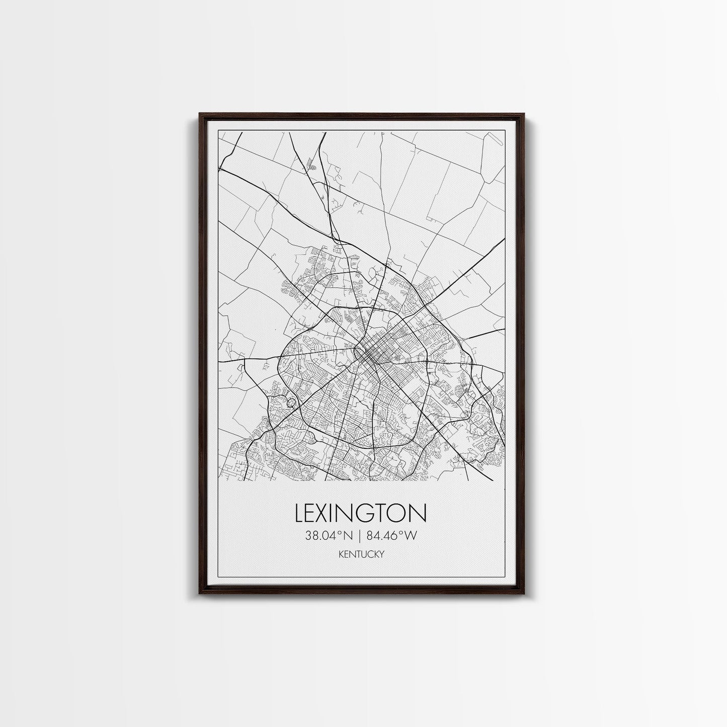 Lexington Street Map, Kentucky Map, City Map Art, Modern Wall Art, Wall Art, Canvas Print, Travel Wall Art, Dorm Room Décor, Engagement Gift