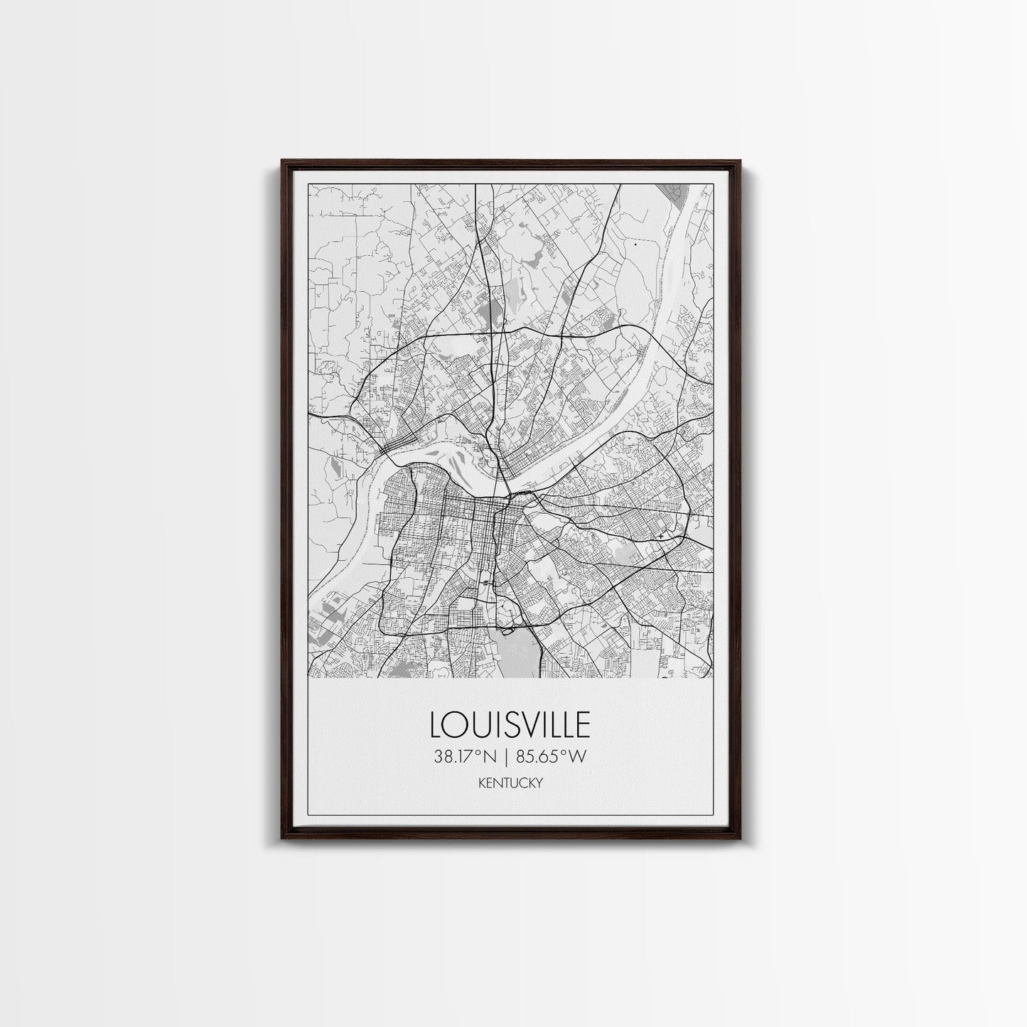 Louisville Street Map, Kentucky Map, City Map Art, Modern Art, Wall Art, Canvas Print, Travel Wall Art, Wall Décor Bedroom, Gifts For Dad