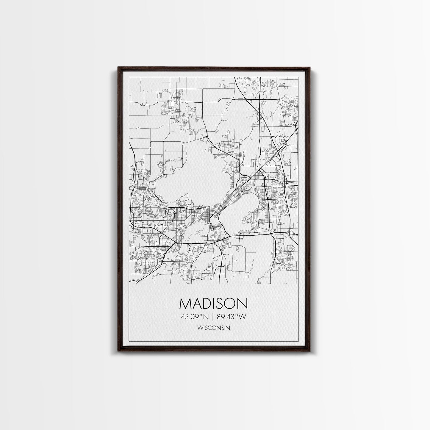 Madison Street Map, Wisconsin Map, City Map Art, Modern Art, Wall Art, Canvas Print, Bedroom Wall Art, Travel Wall Print, Gift For Men