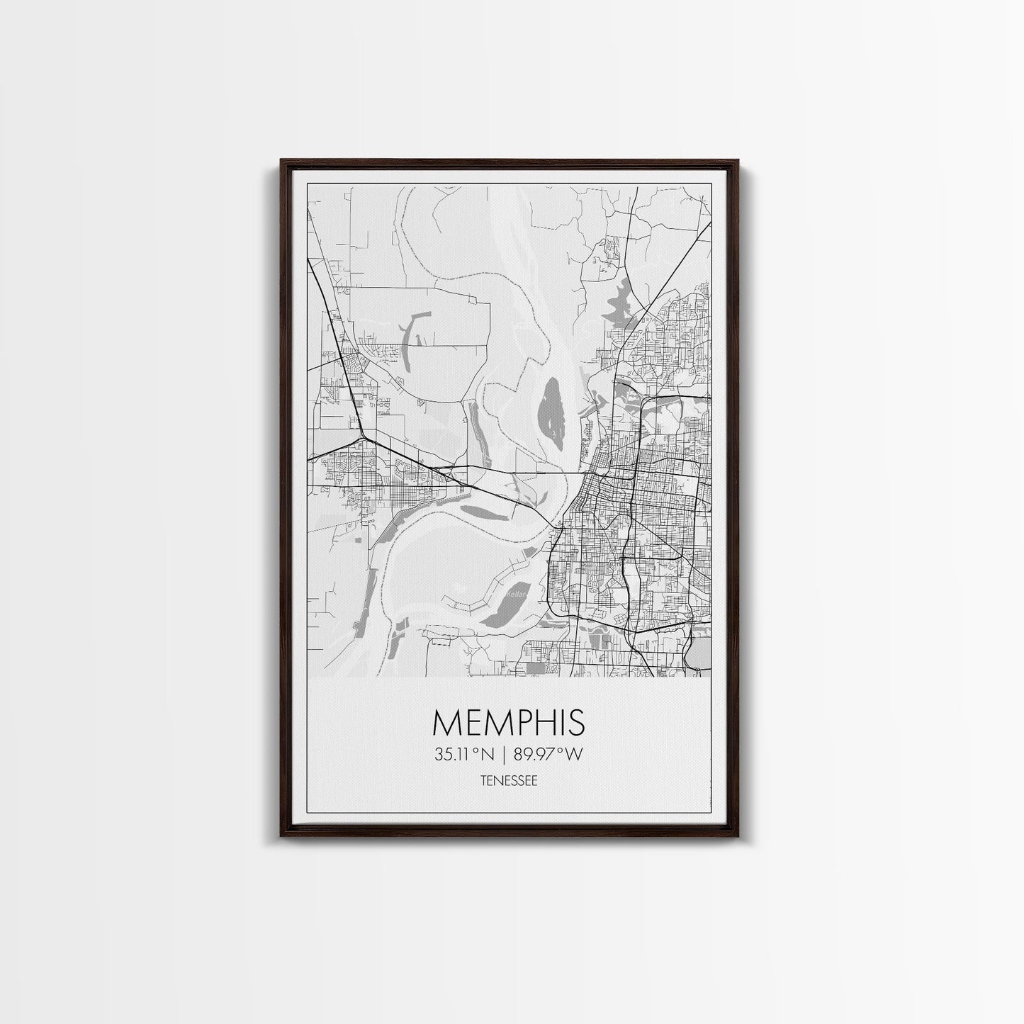 Memphis Street Map, Tennessee Map, City Map Art, Modern Art, Wall Art, Canvas Print, Music Room Décor, Housewarming Gift, Travel Art