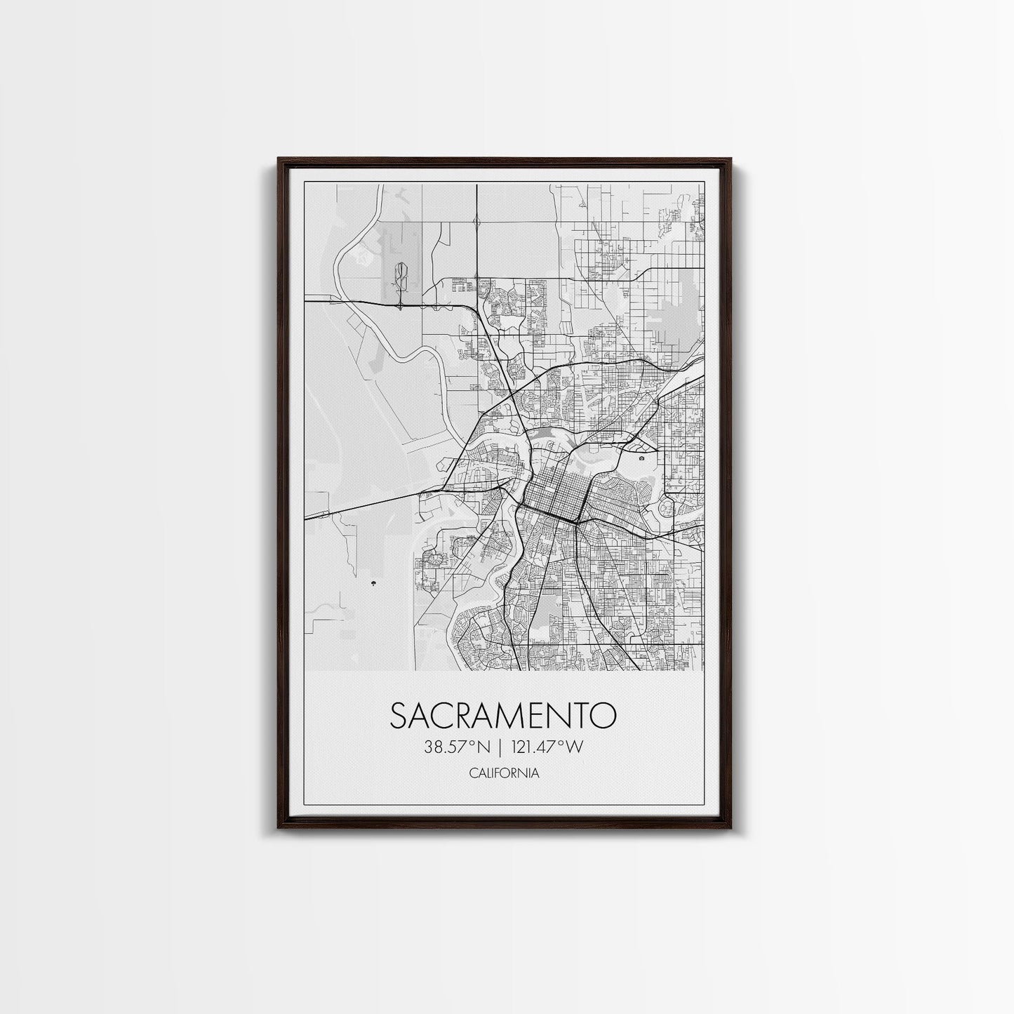 Sacramento Street Map, California Map, City Map Art, Minimalist Art, Wall Art, Canvas Print, Girls Room Art, Gift For Women, Travel Décor