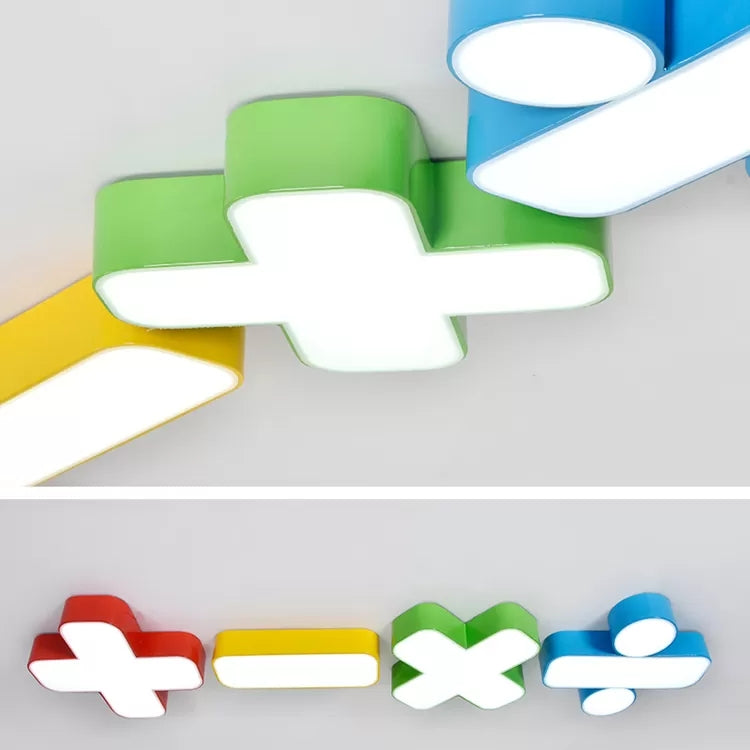 Colorful Symbol Shade Ceiling Light - Fun LED Kids Fixture for Bedrooms and Playrooms