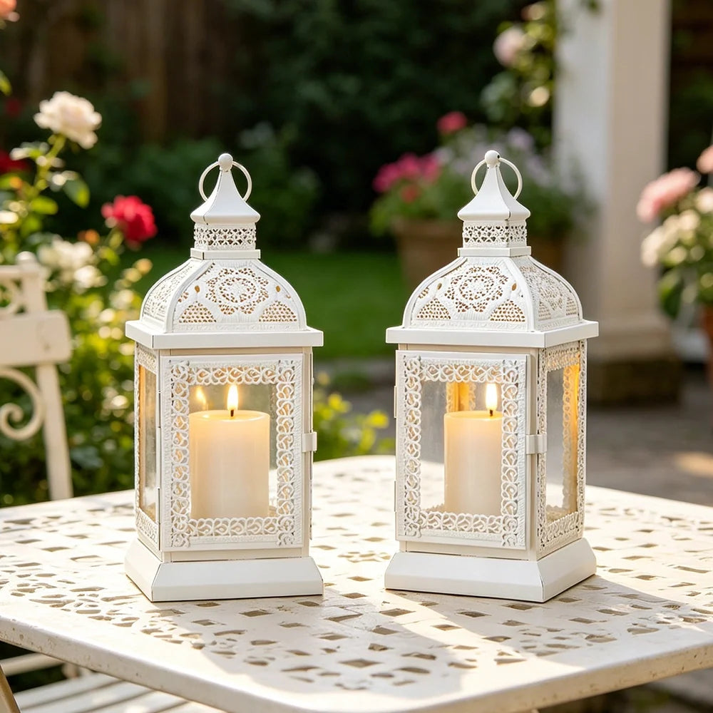 19'' High Decorative Hanging Lantern (Cream)