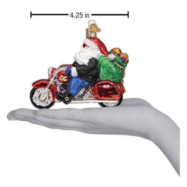 Biker Santa Ornament