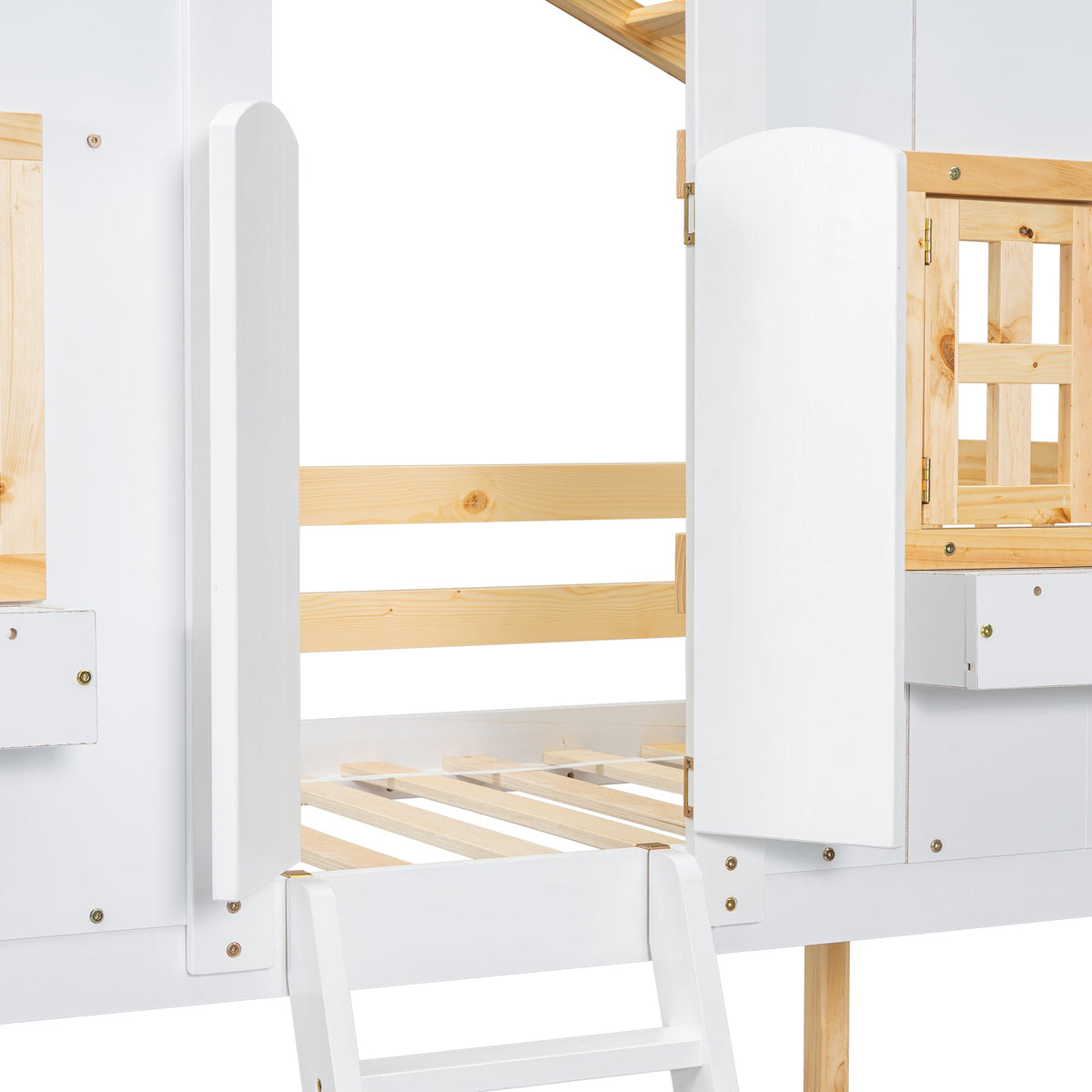 Twin Over Twin House Bunk Bed with Roof