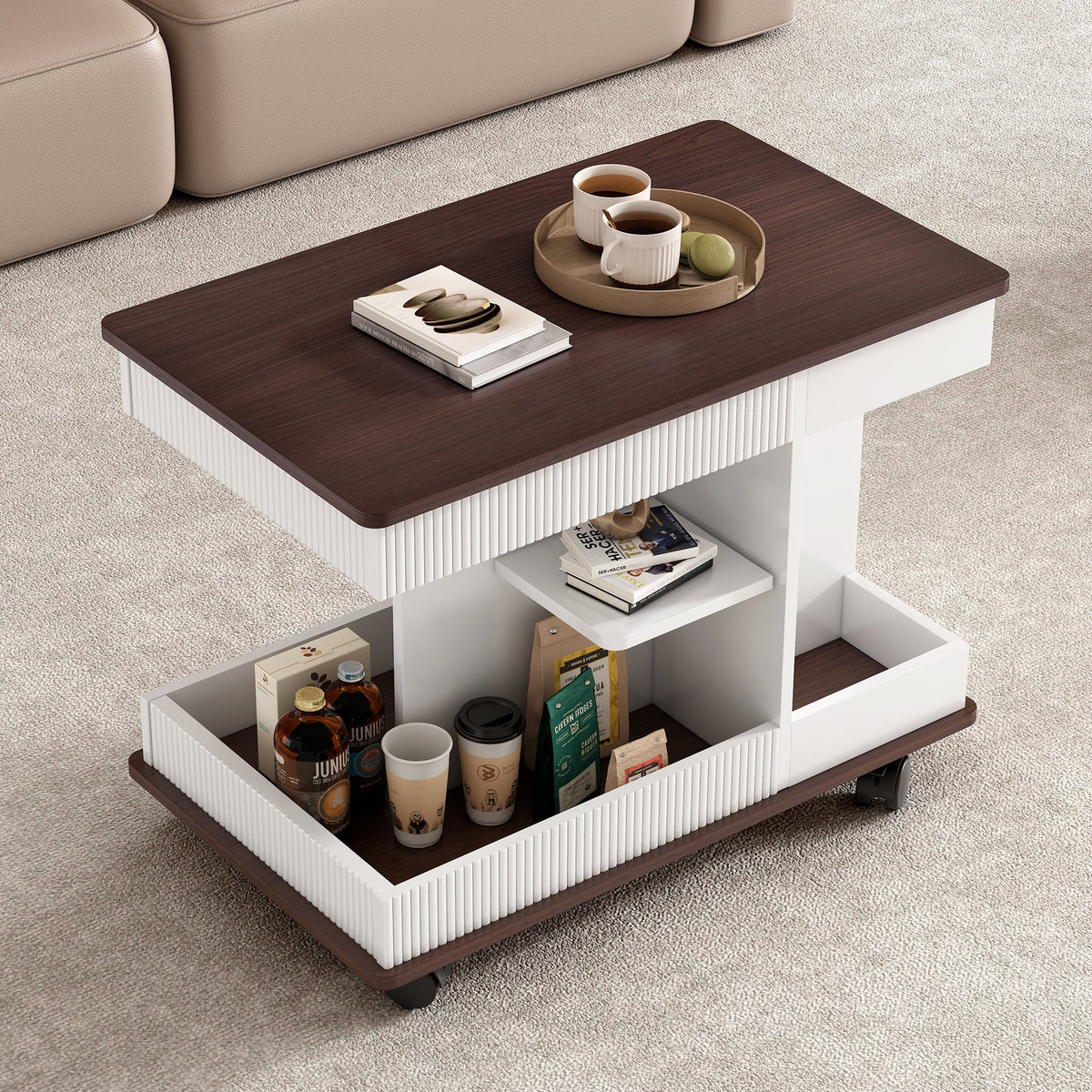 U-Can Adjustable End Table with Wheels