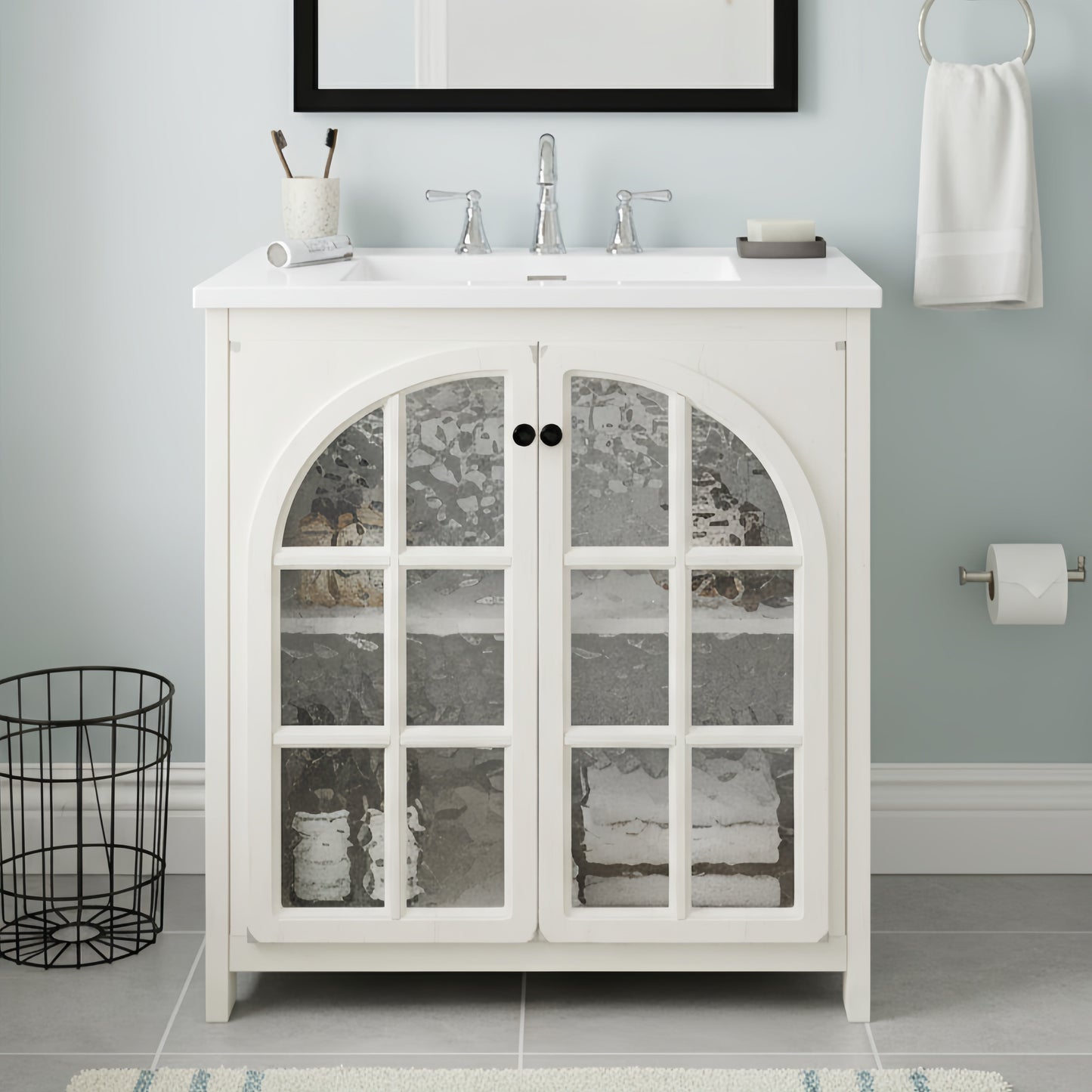 30 Inches Bathroom Vanity with Ceramic Sink