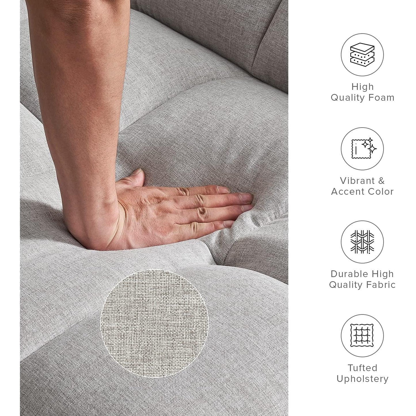 Gray Fabric Twin Futon Sofa Bed With Arms For Small Rooms