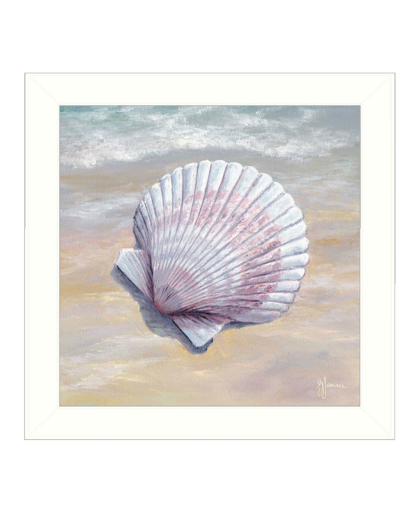 Scallop White Framed Print Wall Art