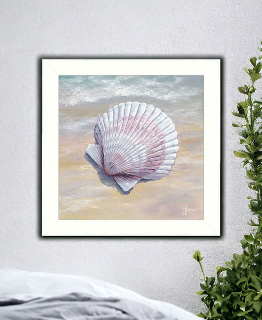 Scallop White Framed Print Wall Art