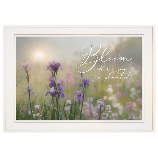 Bloom Where You Are Planted 1 White Framed Print Wall Art