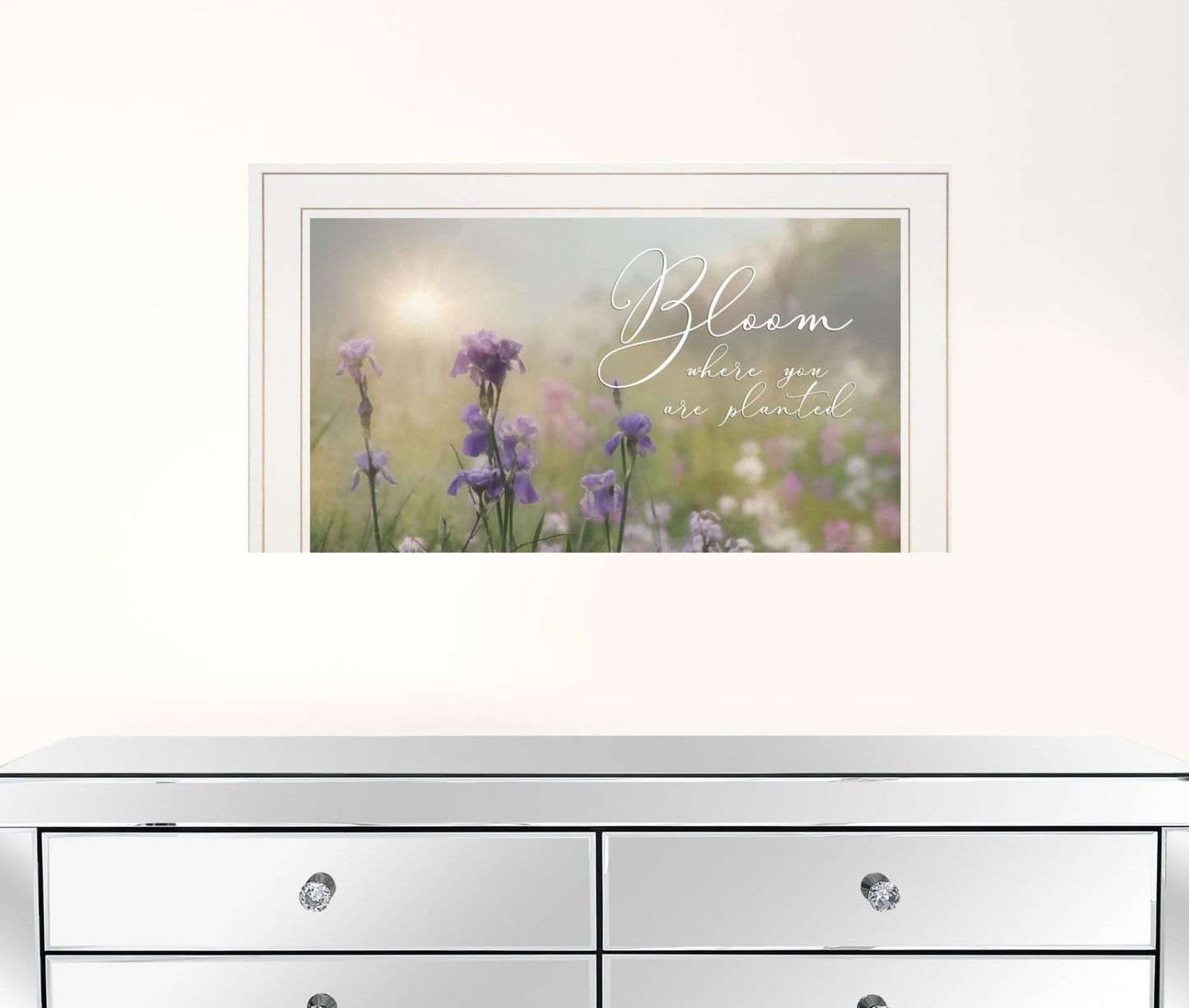 Bloom Where You Are Planted 1 White Framed Print Wall Art