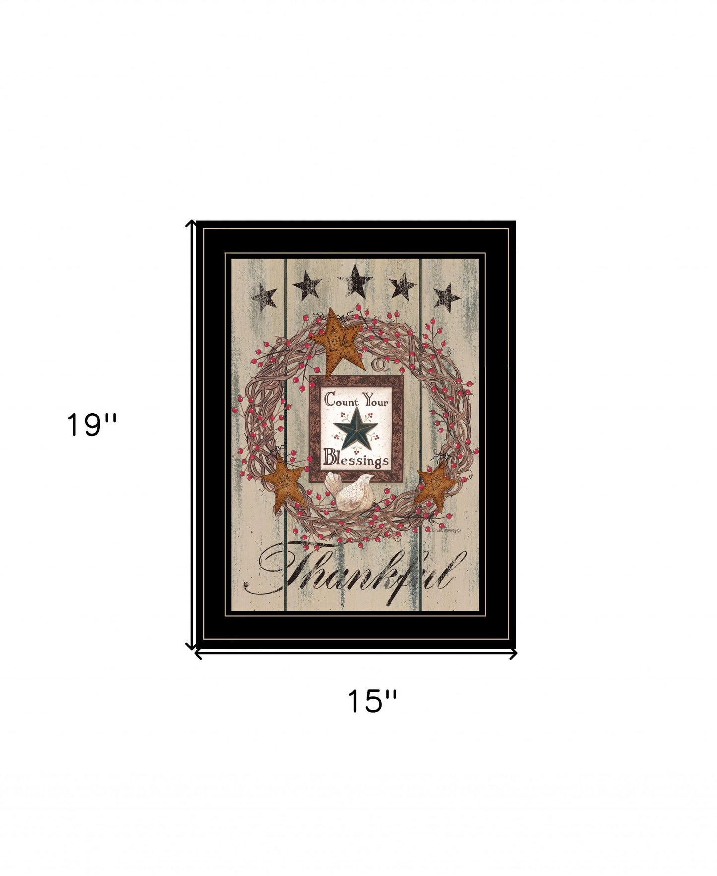 Count Your Blessings 2 Black Framed Print Wall Art