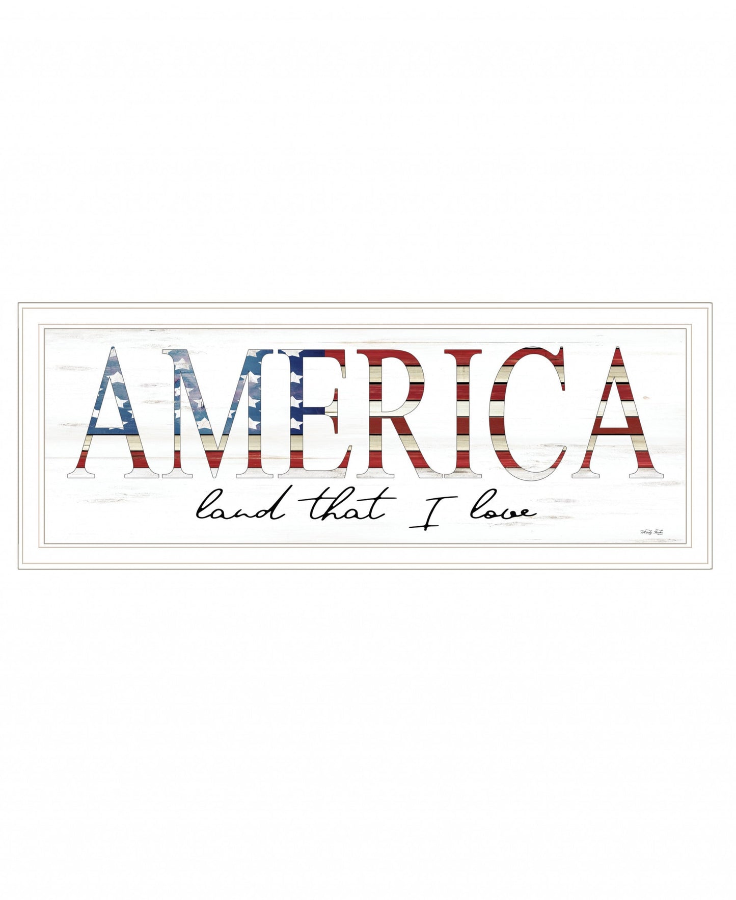 America Land That I Love 1 White Framed Print Wall Art