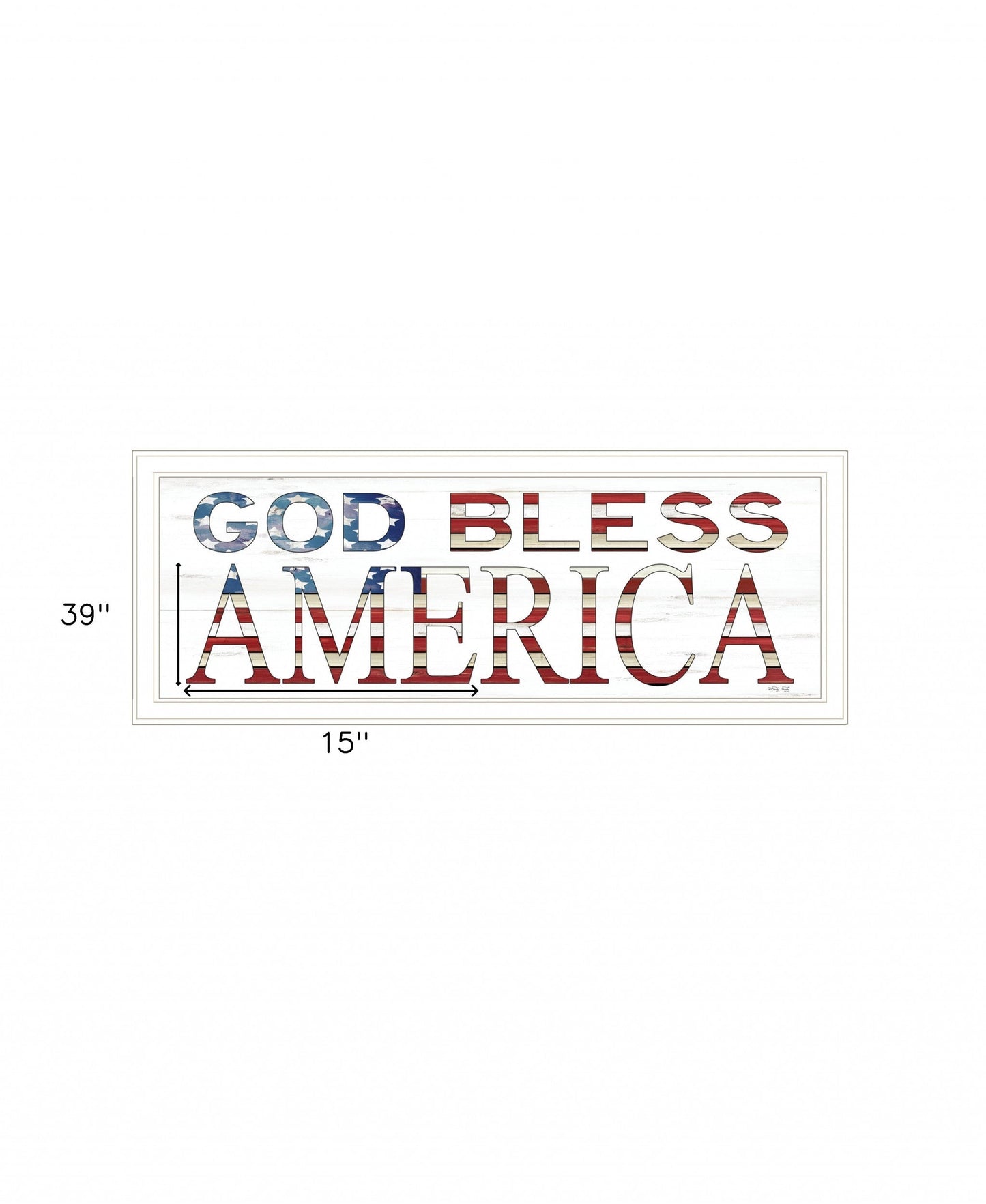 God Bless America 5 White Framed Print Wall Art