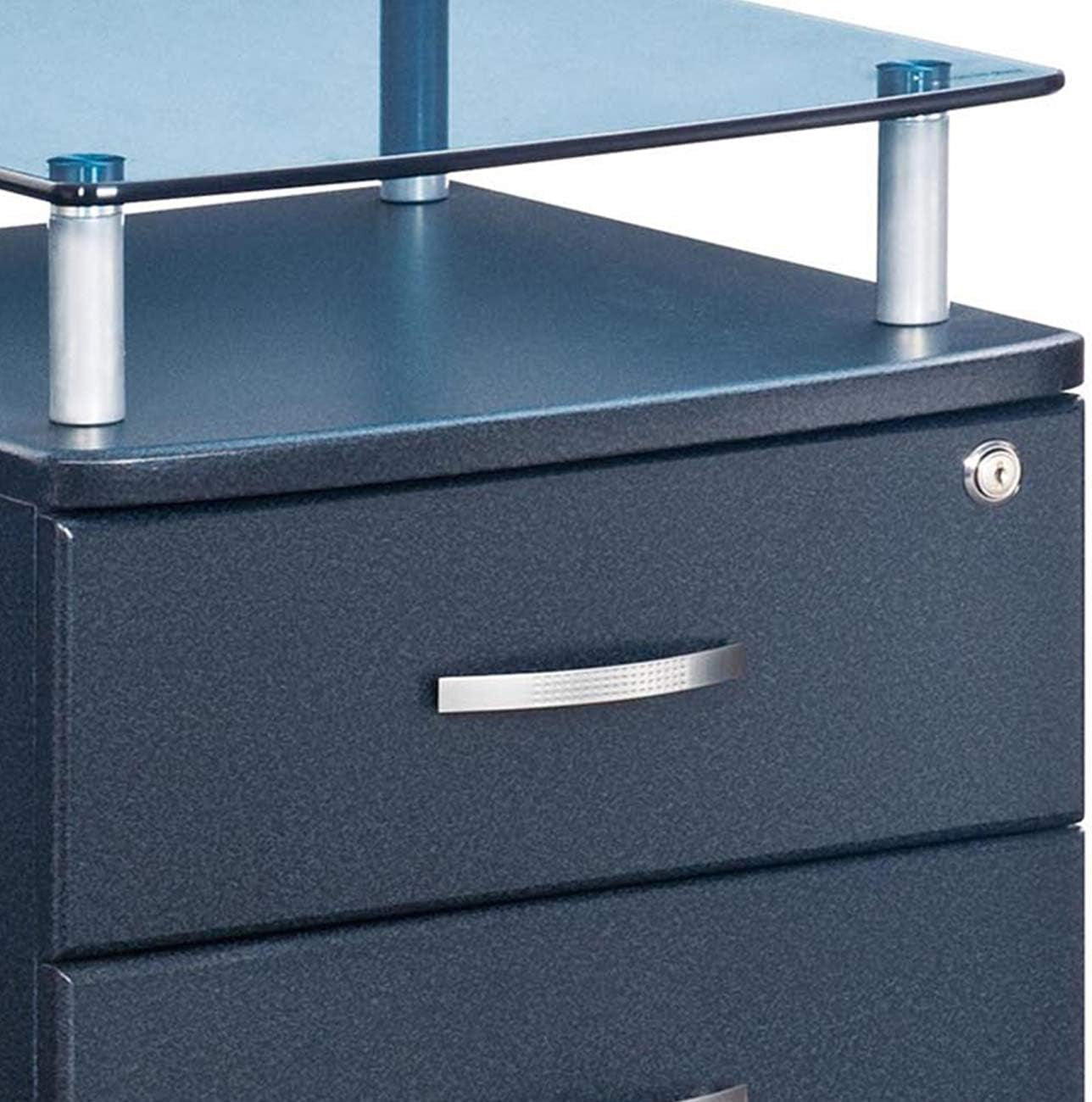 Rolling File Cabinet Graphite With Locking Top Drawer