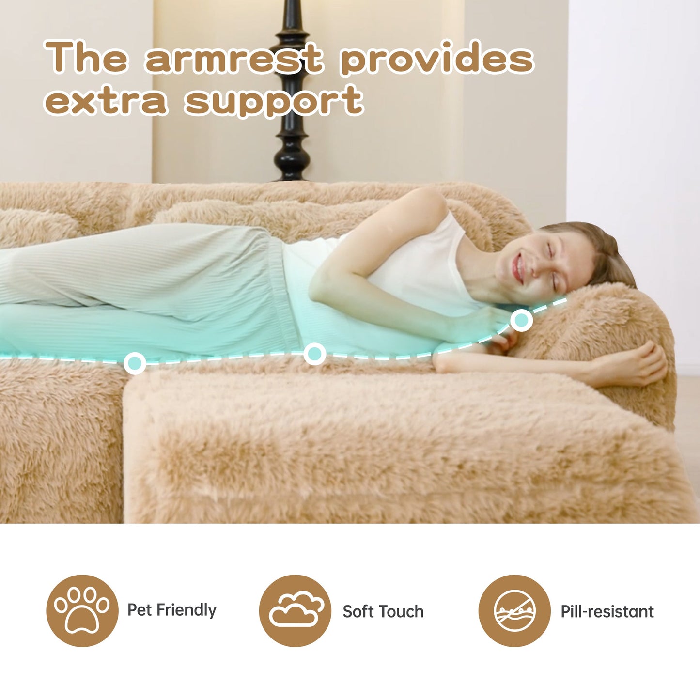 U-shaped Boneless Sofa with High Density Sponge
