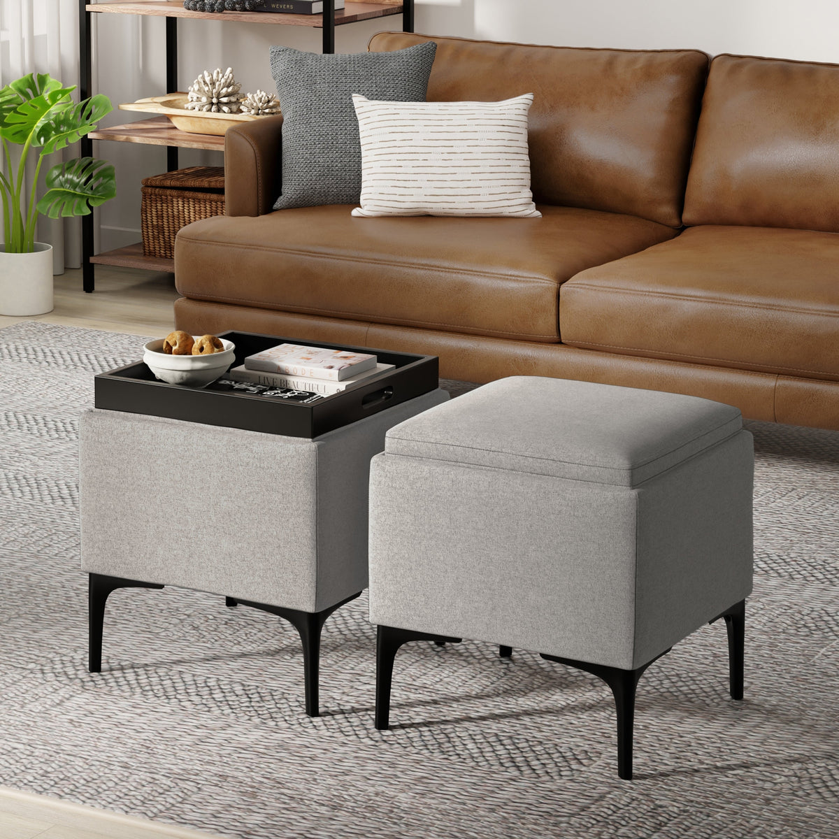 Natasha Storage Ottoman with Tray