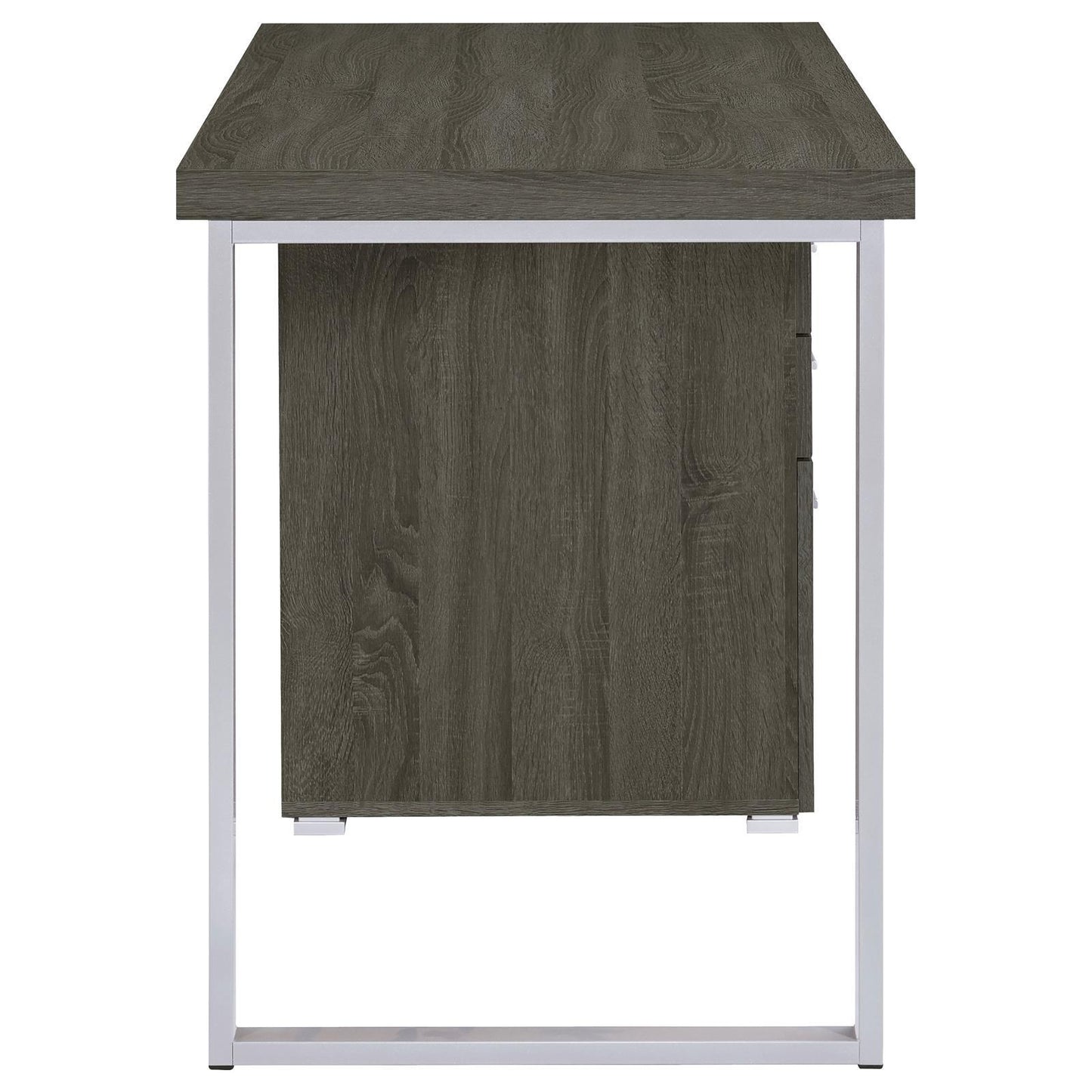 Weathered Grey 3-drawer Reversible Office Desk