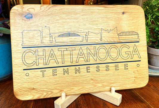 Chattanooga Skyline Charcuterie Board - Handmade White Oak