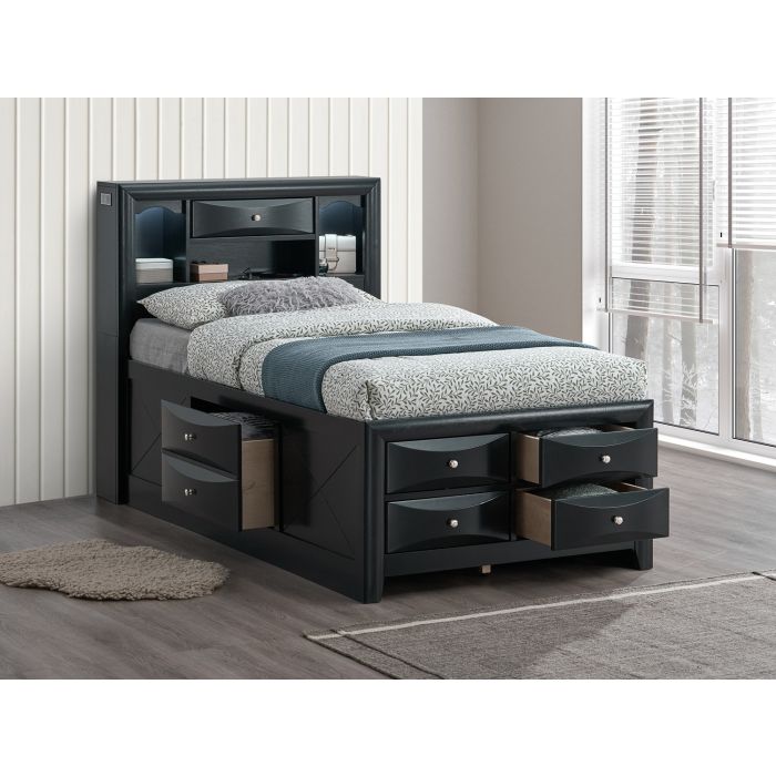Modern Twin Storage Bed With Sleek Design