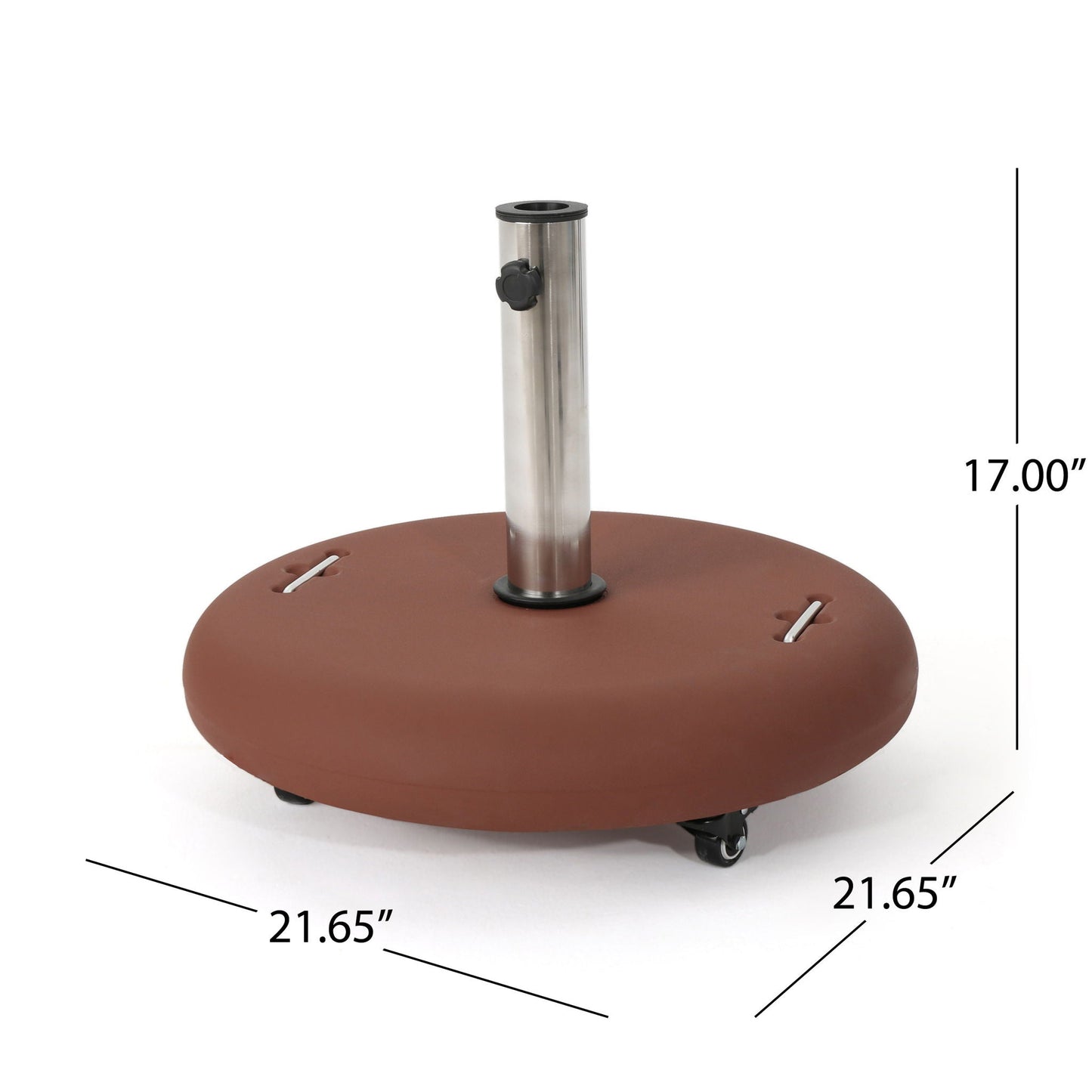 Wheelie Round Umbrella Base With Stainless Steel Holder