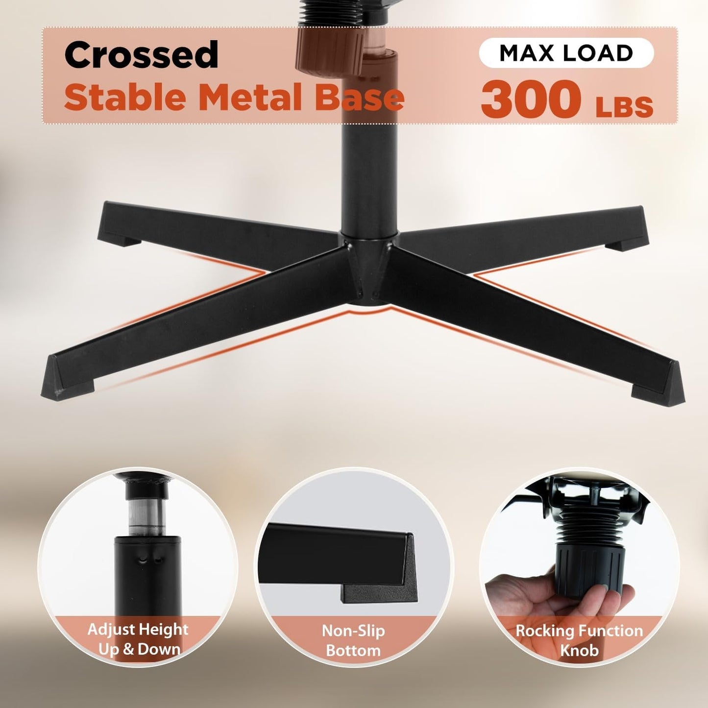 Blue Armless Swivel Height Adjustable Office Chair