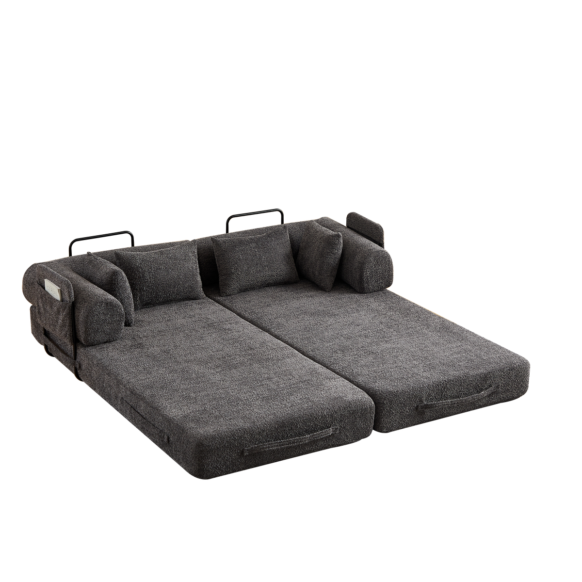 78.7-Inch Convertible Sleeper Sofa Bed with Cylindrical Pillow