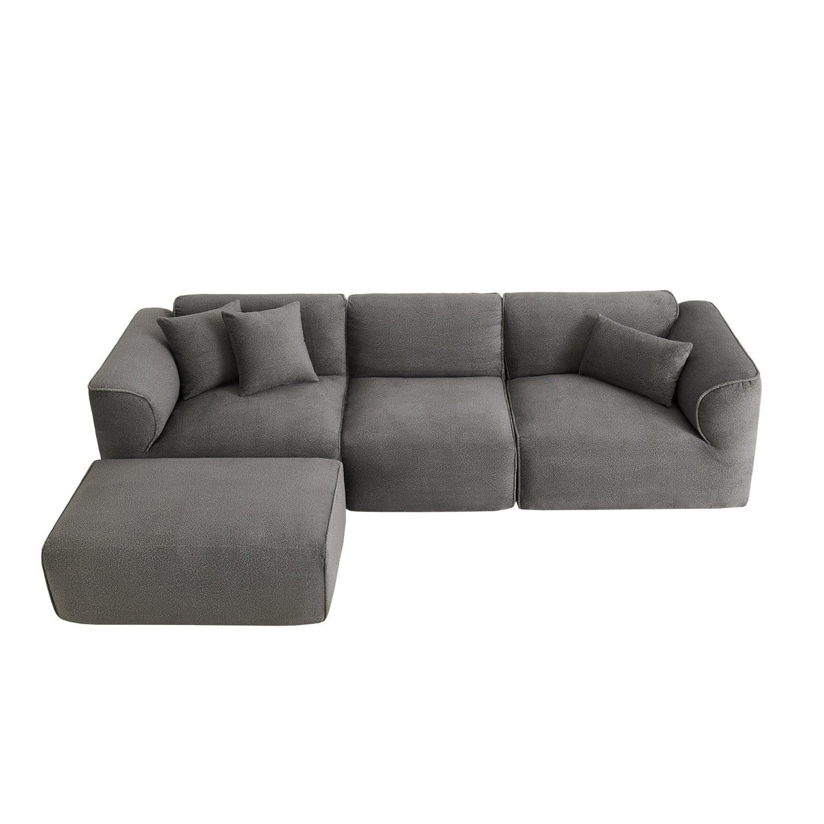 U_Style Luxury Living Room Double-Needle Cut Velvet Sofa