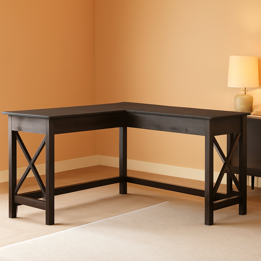 60 Inch L Shaped Desk Modern Farmhouse Home Office