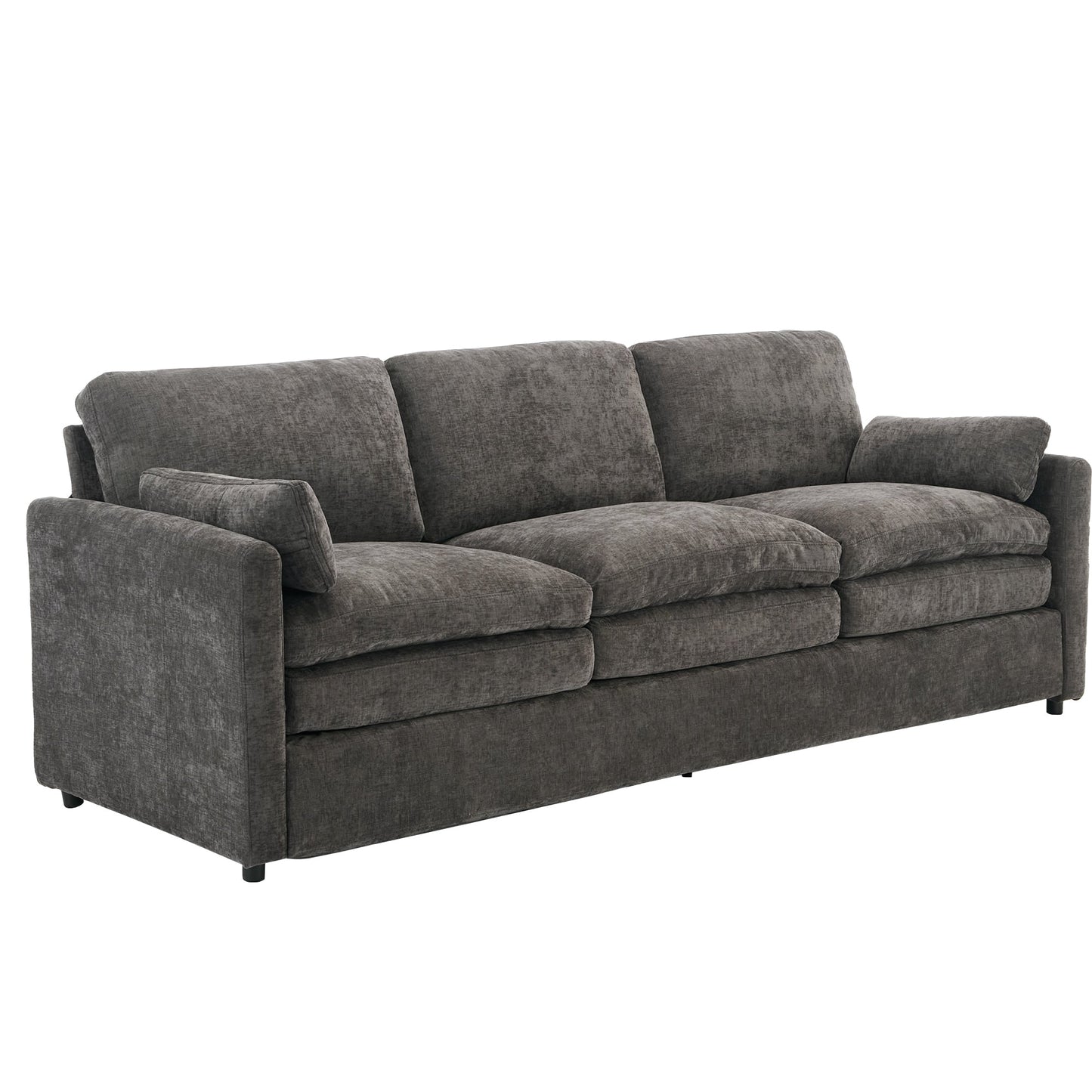 89'  Cozy Upholstered 3-seater Sofa Oversized Comfy Cloud Sofa Double Cushion 3-seater Sofa Plush Cushion Sofa Couch for Living Room, Grey