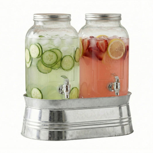 Classic Farmhouse 2-Piece Set Beverage Dispensers 1 Gal Each